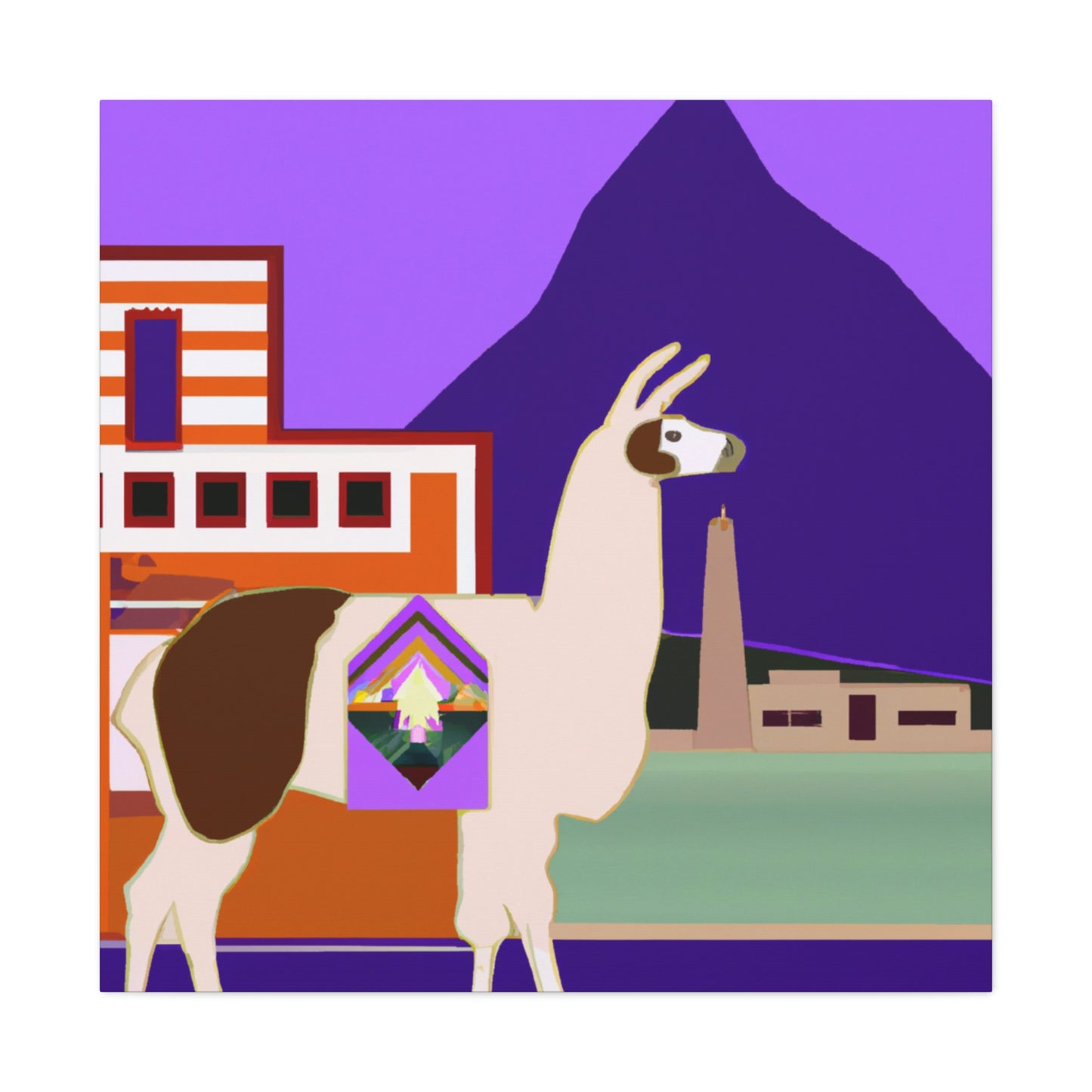 Llama Art Deco Splendor - Canvas