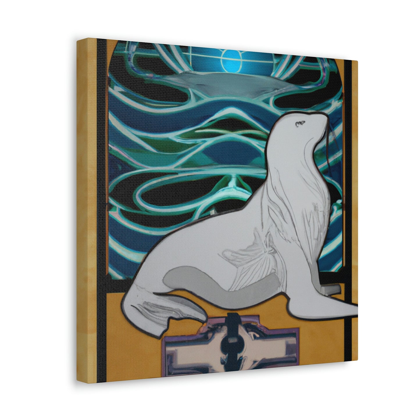 "Sleek Lion of Sea" - Canvas