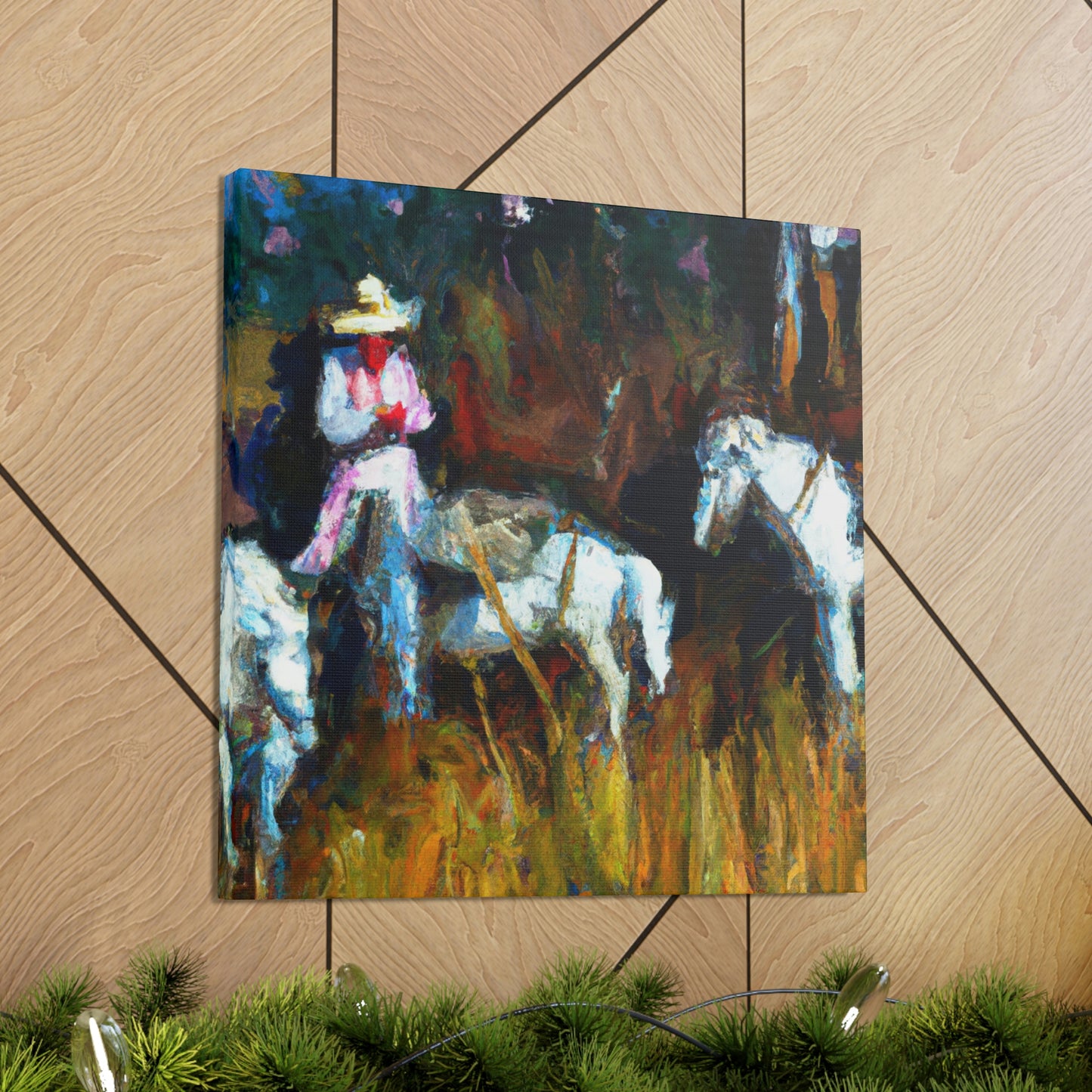 "Grazing Horses, Expression" - Canvas