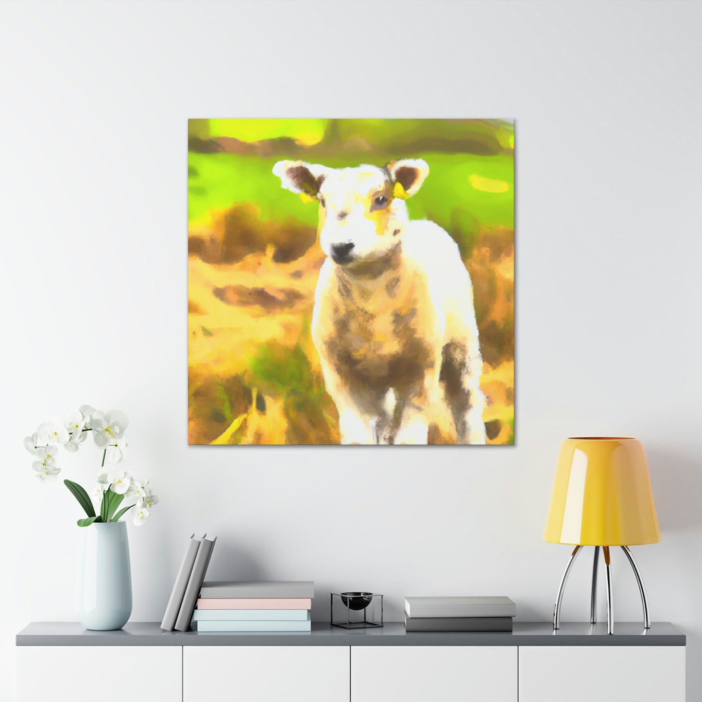 Lamb in Moonlight Glow - Canvas