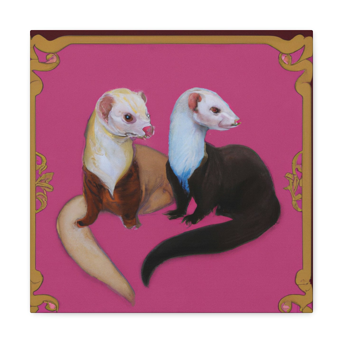 Ferrets in Art Deco - Canvas