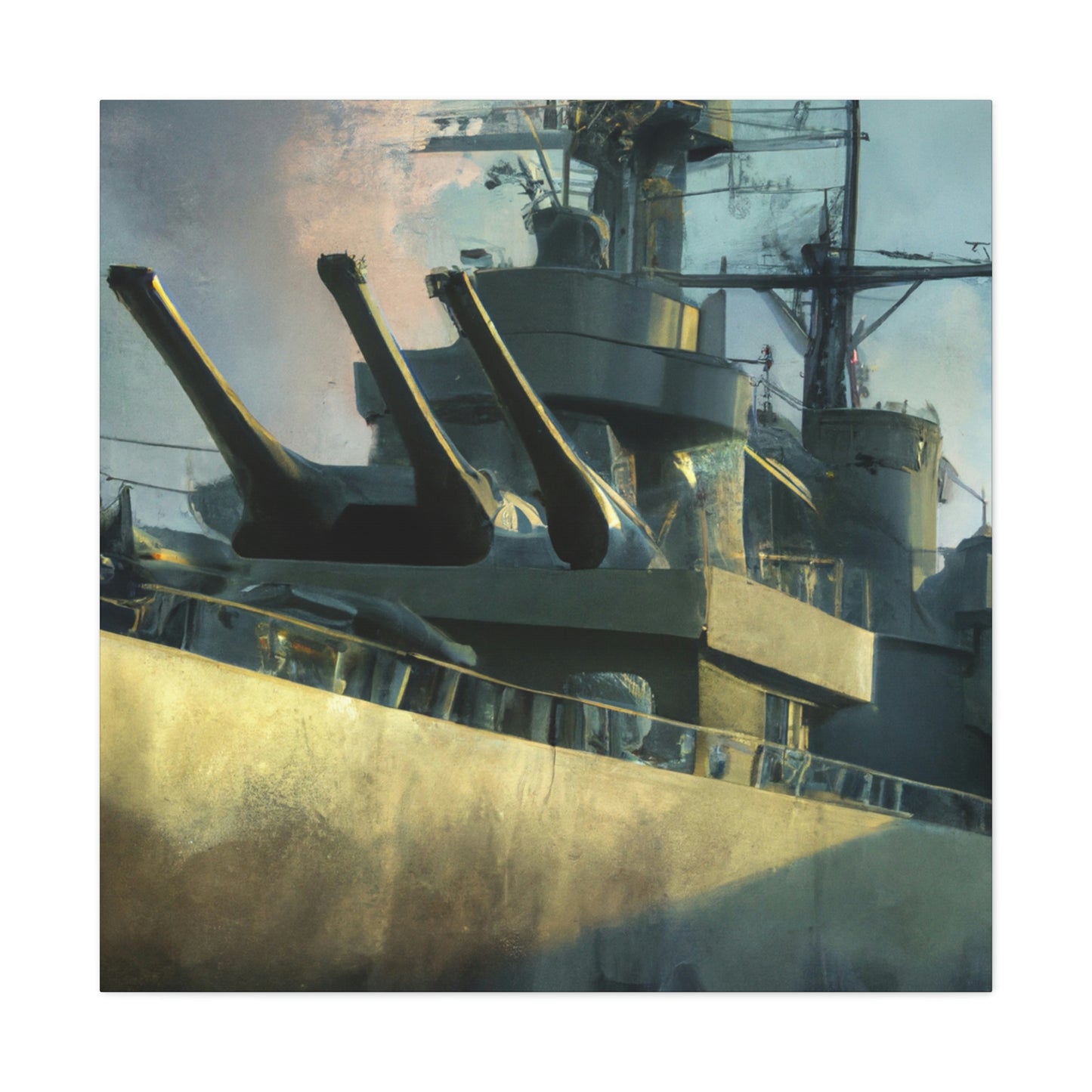 "Battleship in Fog" - Canvas