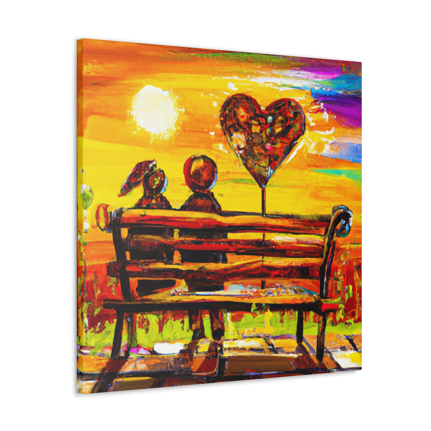 "Love's Embrace Bench" - Canvas