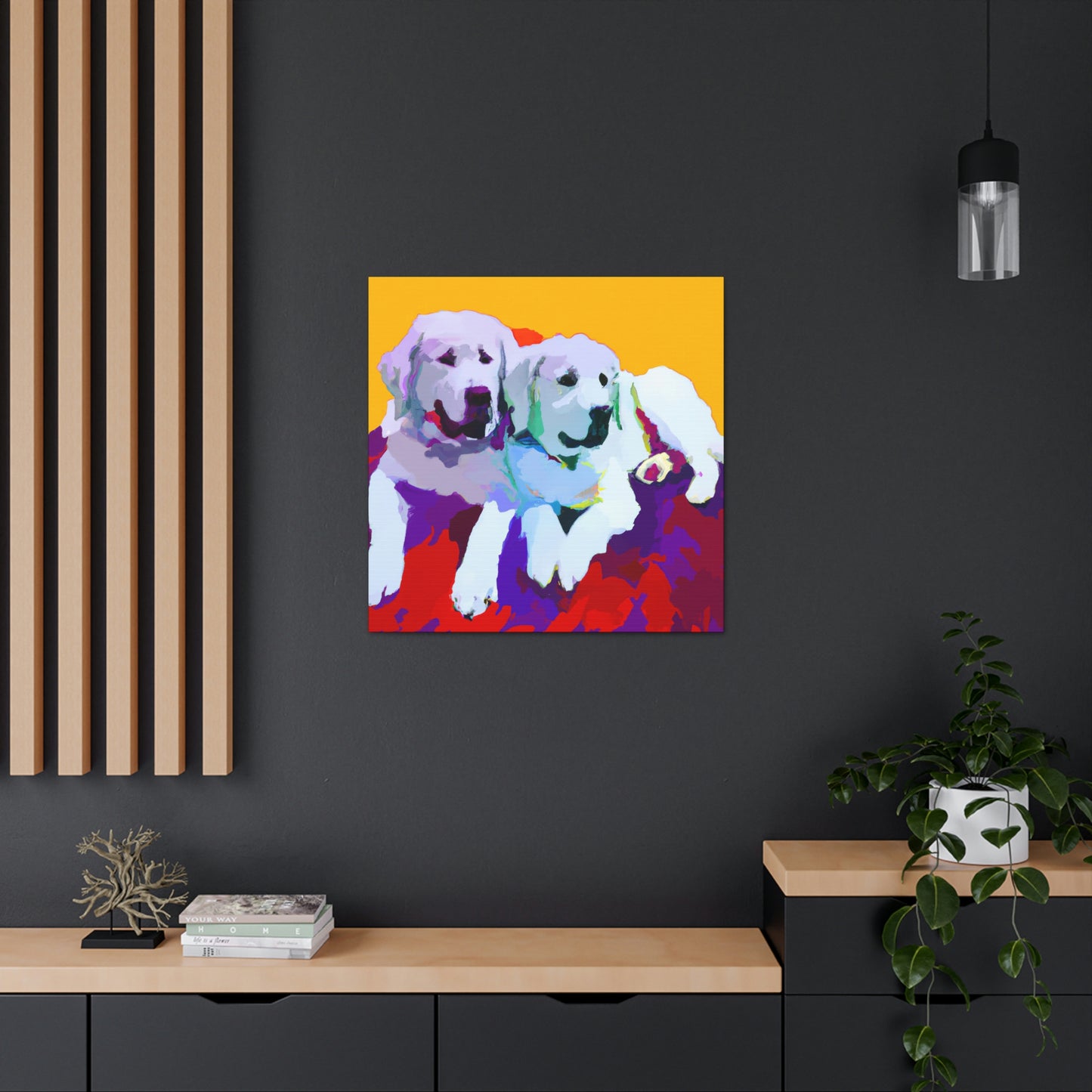 "Great Pyrenees Snowscape" - Canvas