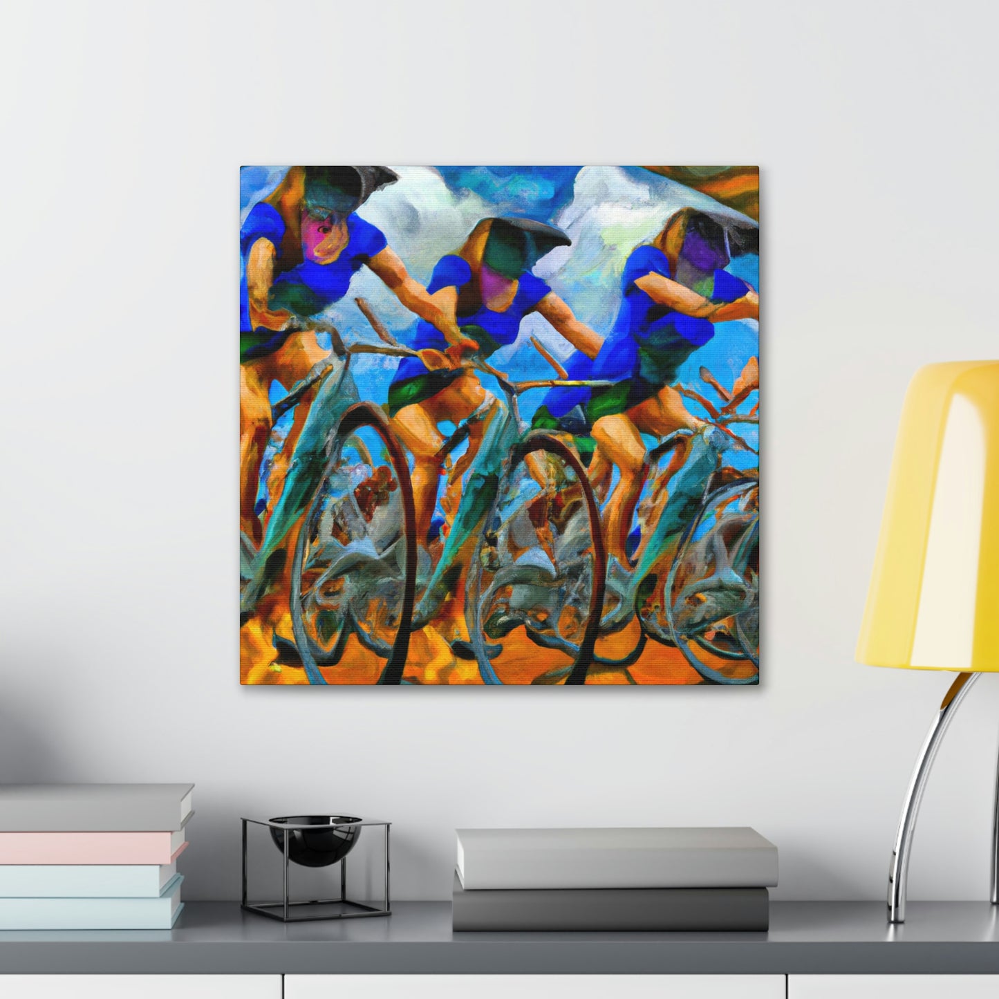 Biking Through Dreamscape - Canvas