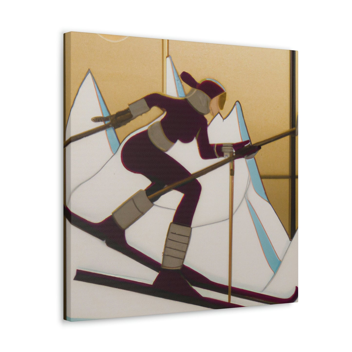 Gleaming Ski Slalom - Canvas