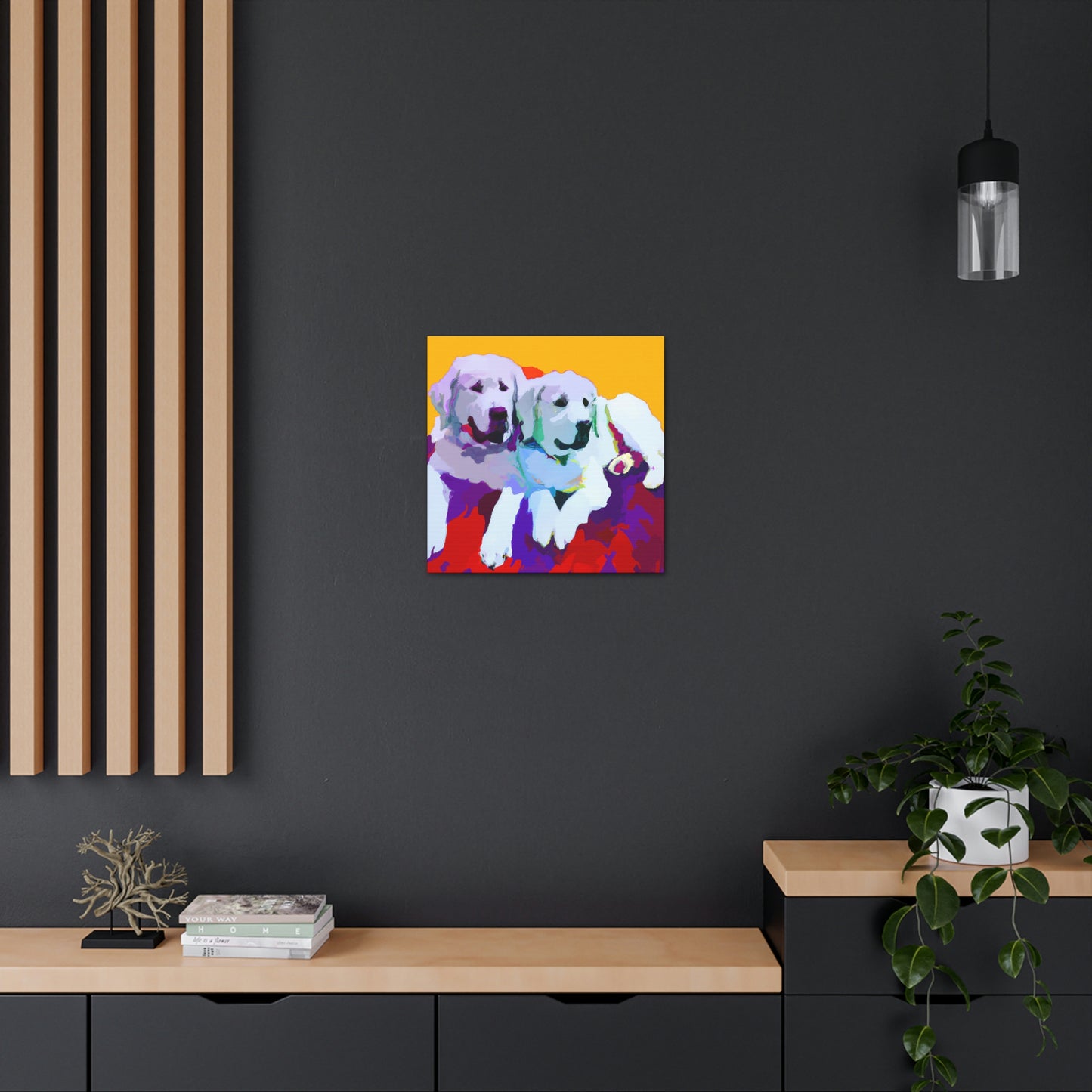 "Great Pyrenees Snowscape" - Canvas