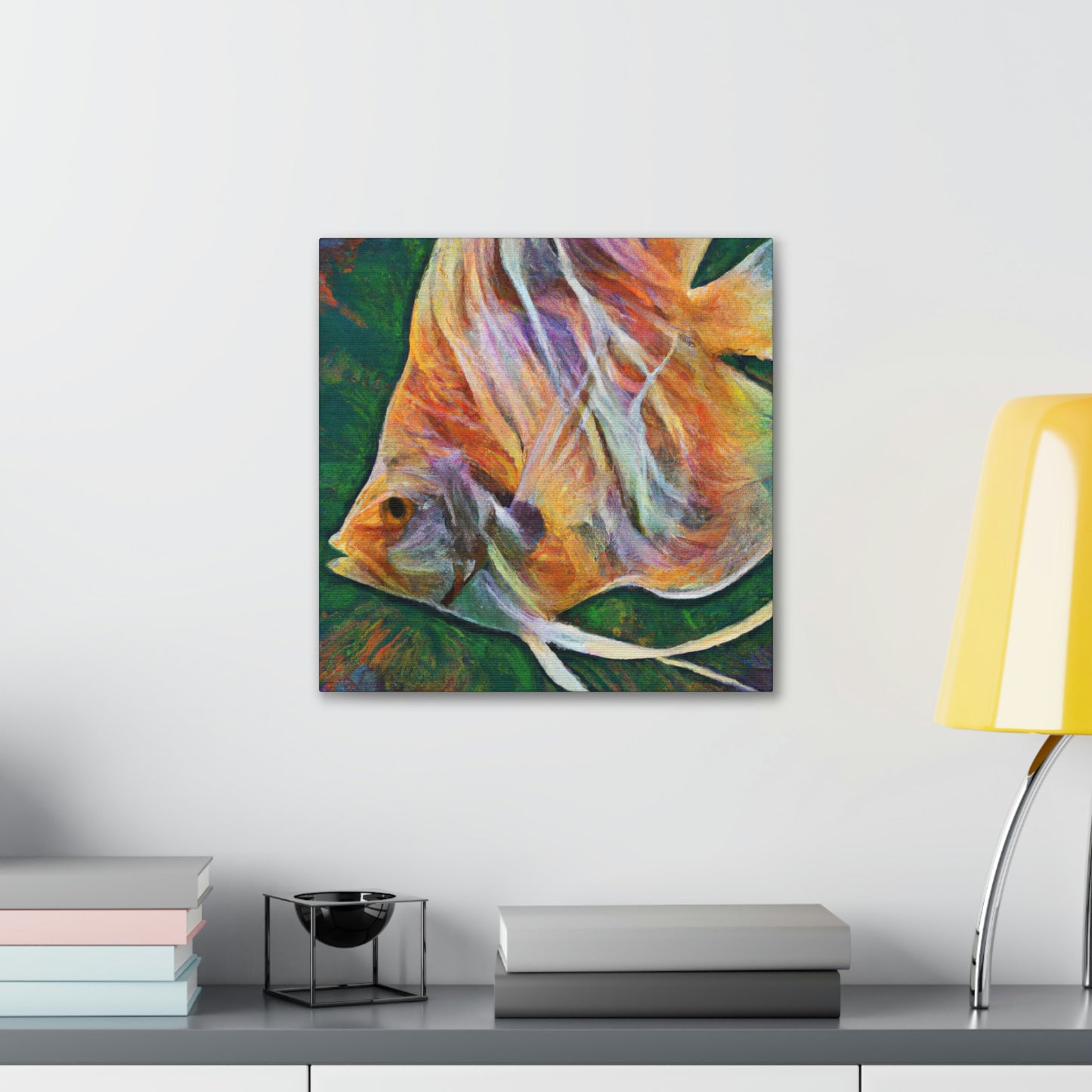 "Angelfish Under Waterfall" - Canvas