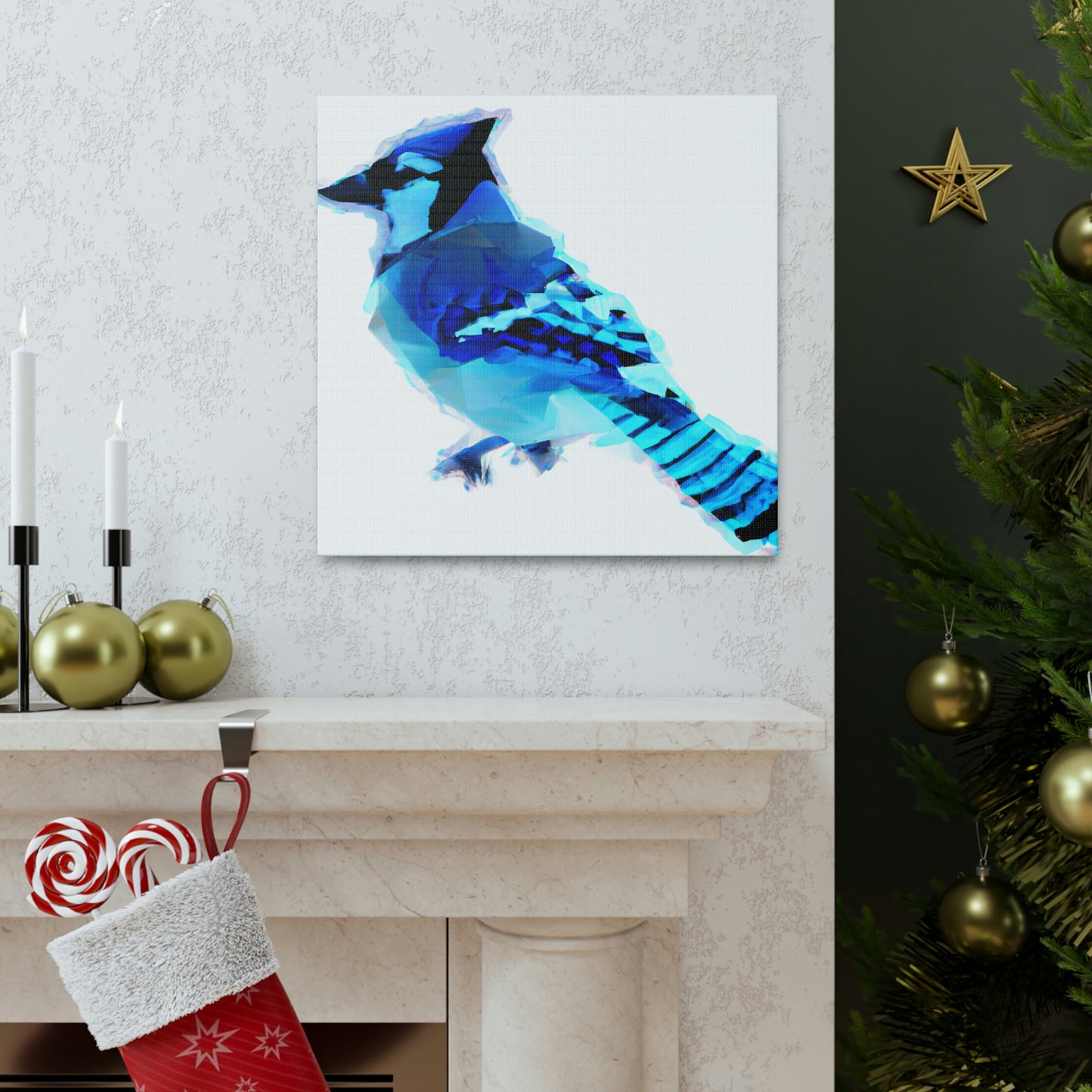 "Blue Jay Reflection Art" - Canvas