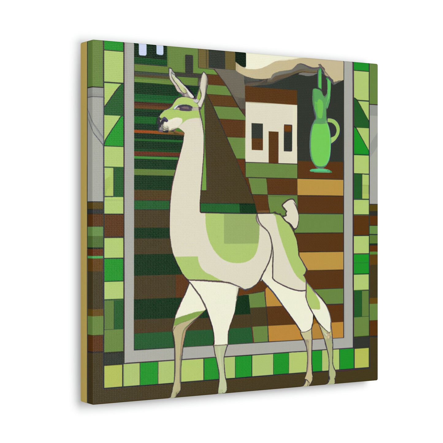 "Llama Art Deco Dream" - Canvas