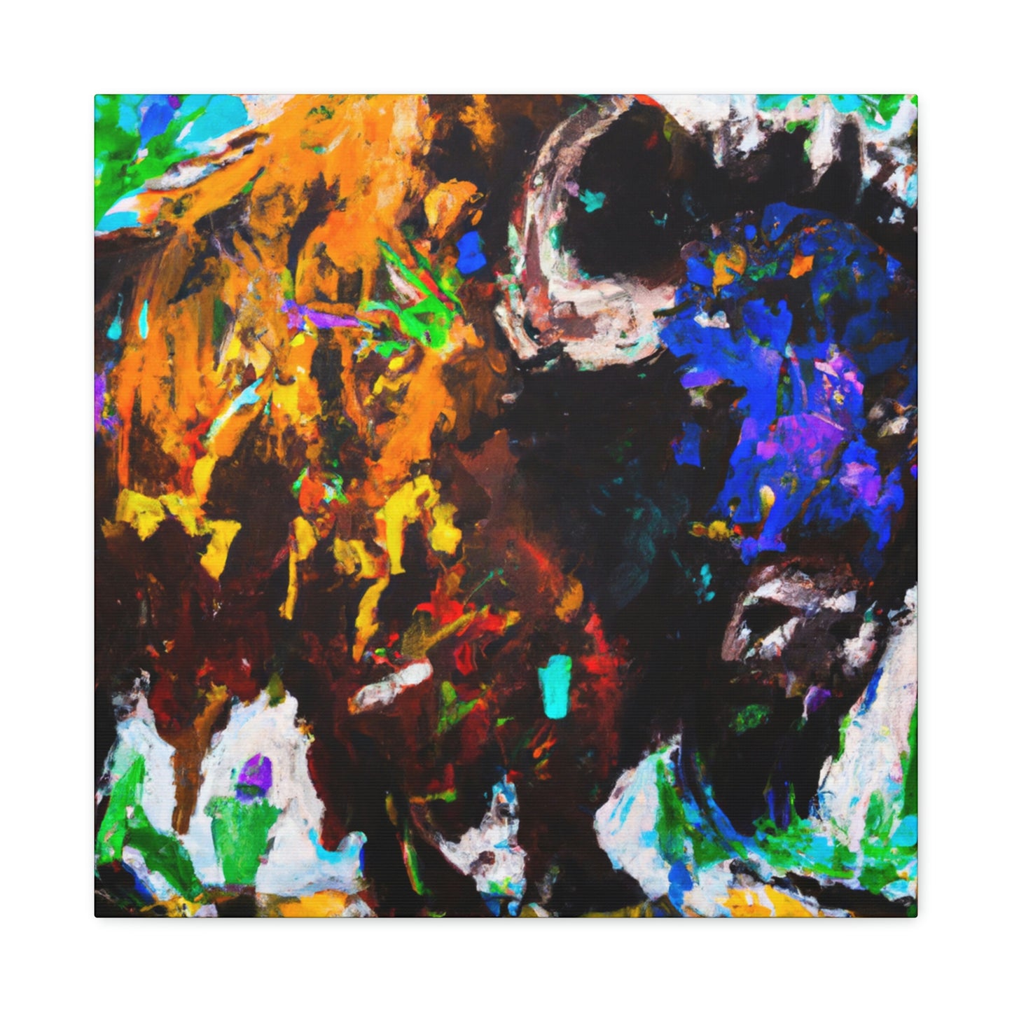 "Majestic Bison Stampede" - Canvas