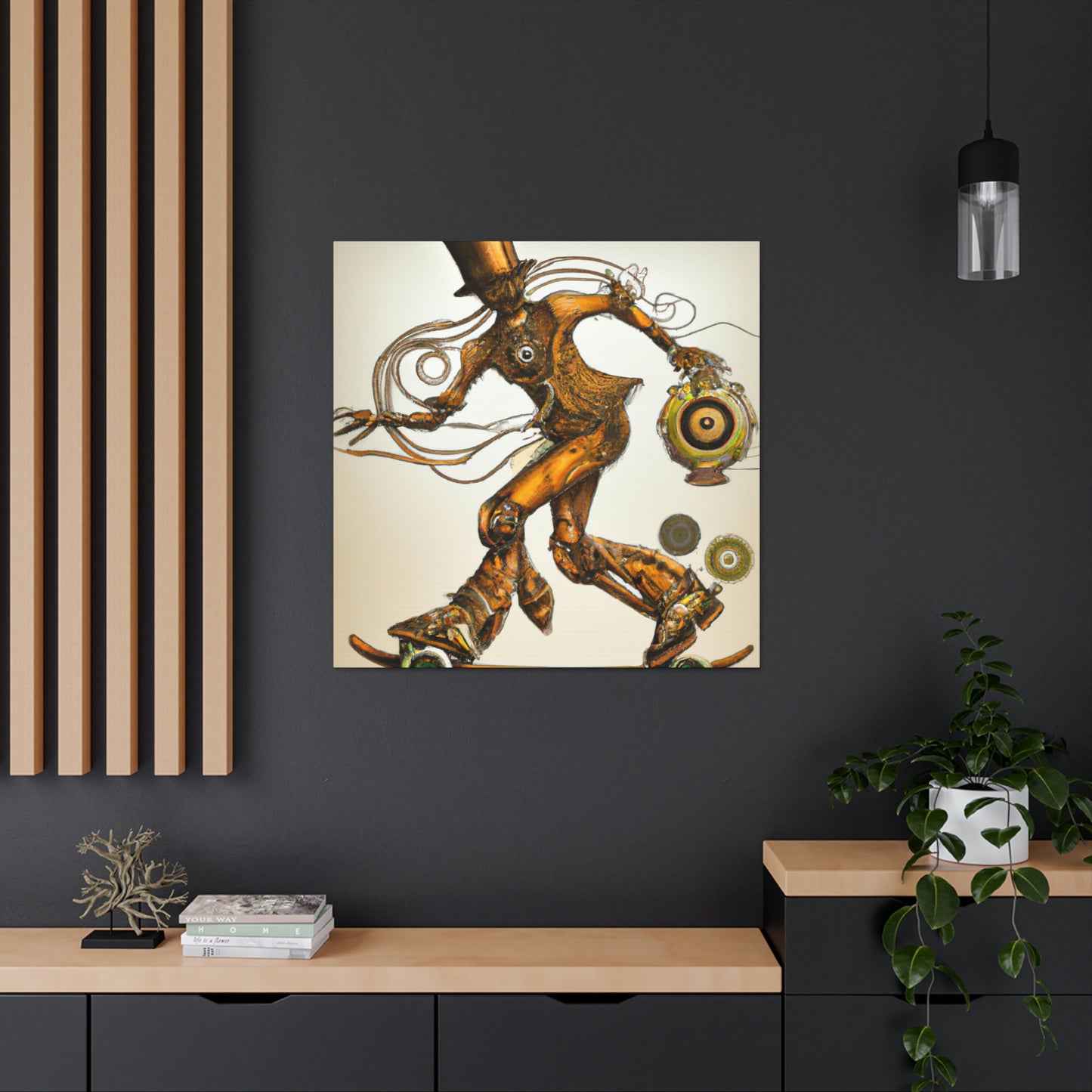 Skateboarding in Steampunk - Canvas