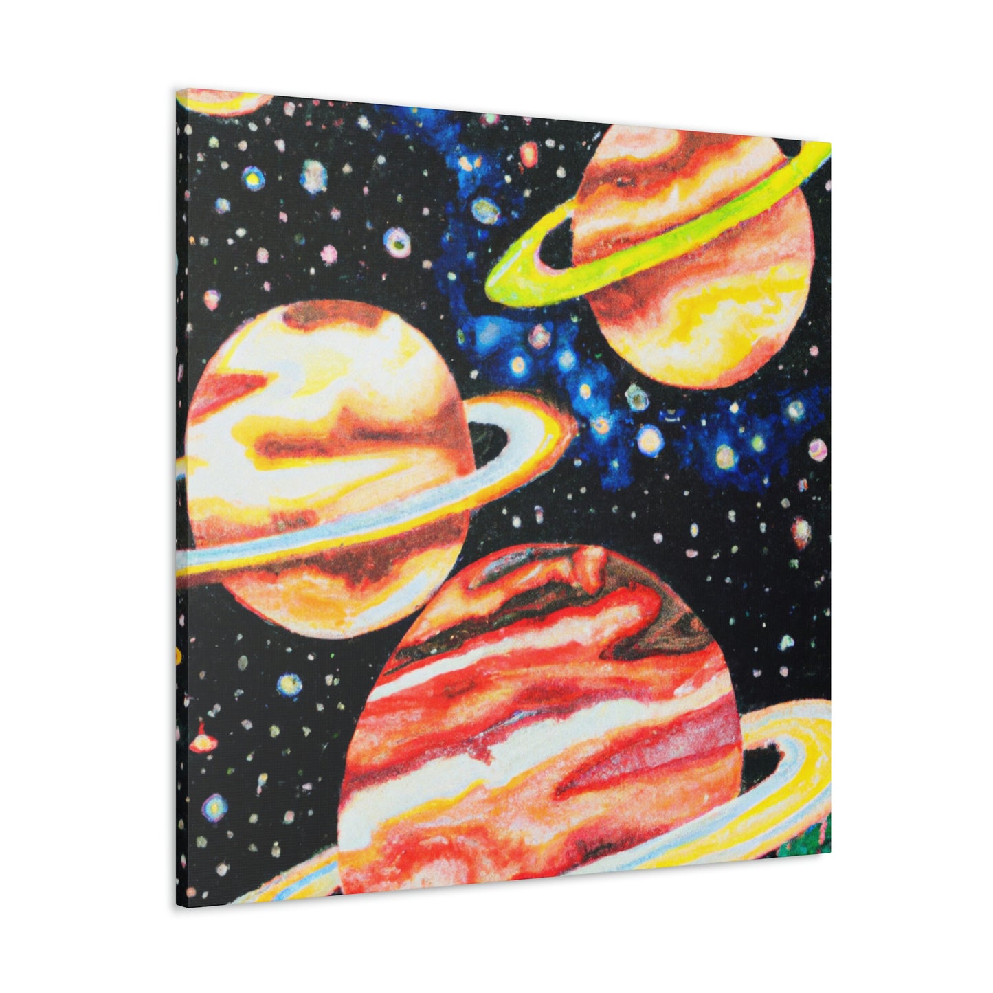 Planets in Pointillism - Canvas