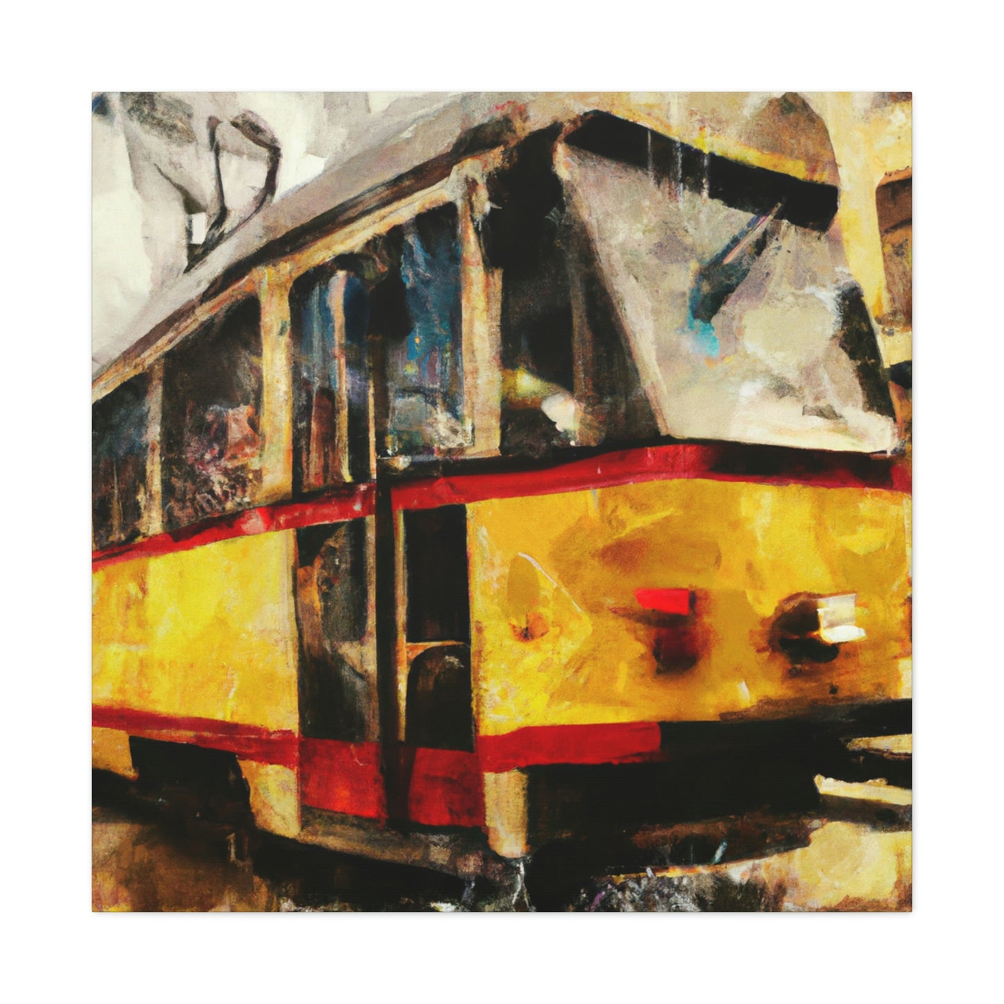 Tram in the Night - Canvas