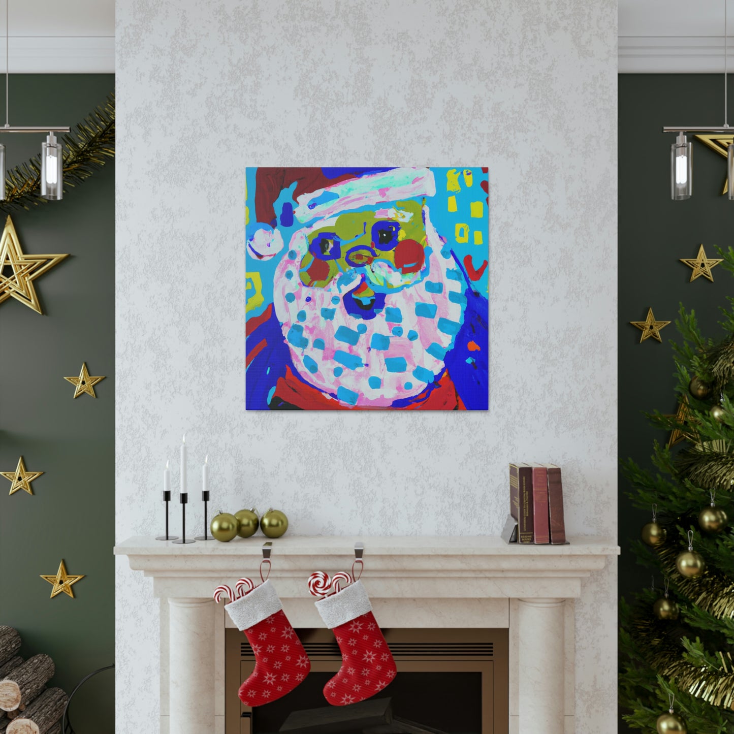 Santa in Christmas Glow - Canvas