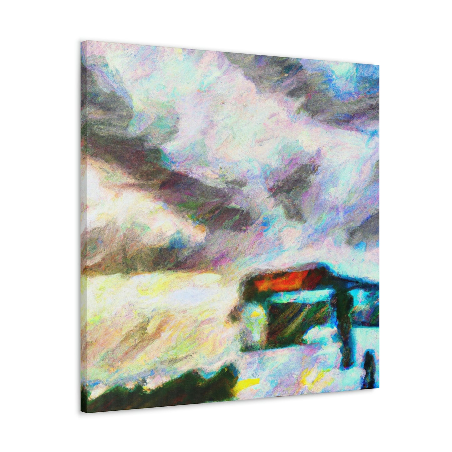 "Bus Against A Crimson Sky" - Canvas