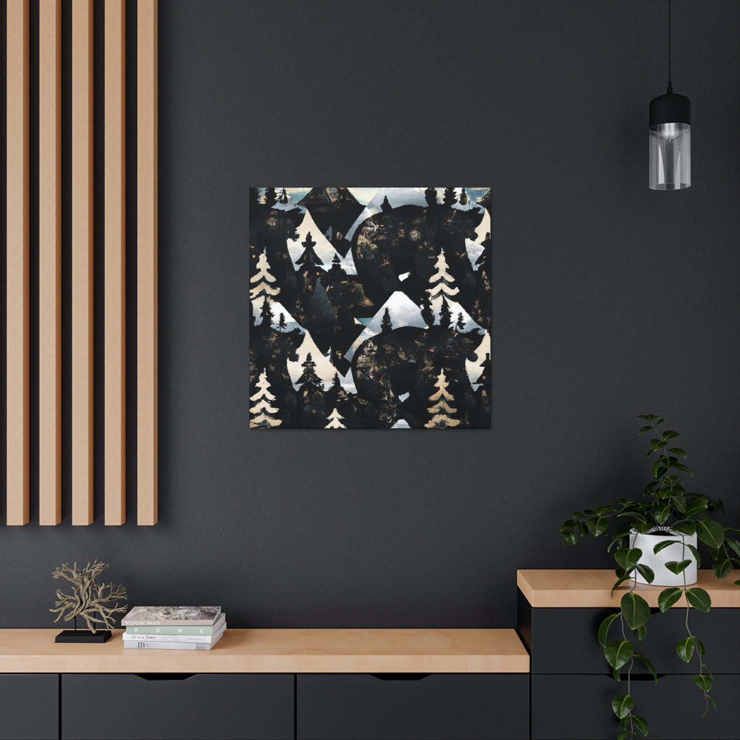 "Black Bear Deco Dream" - Canvas