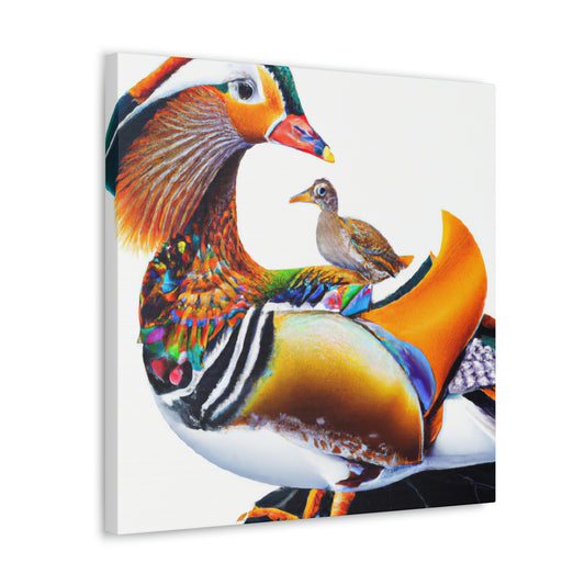 "Mandarin Ducks in Flight" - Canvas