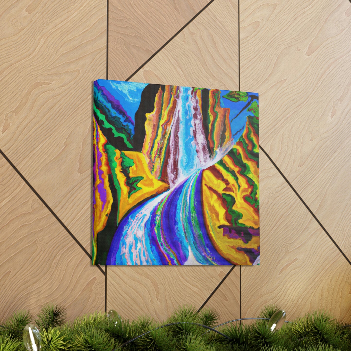 Waterfall in Expressionism - Canvas