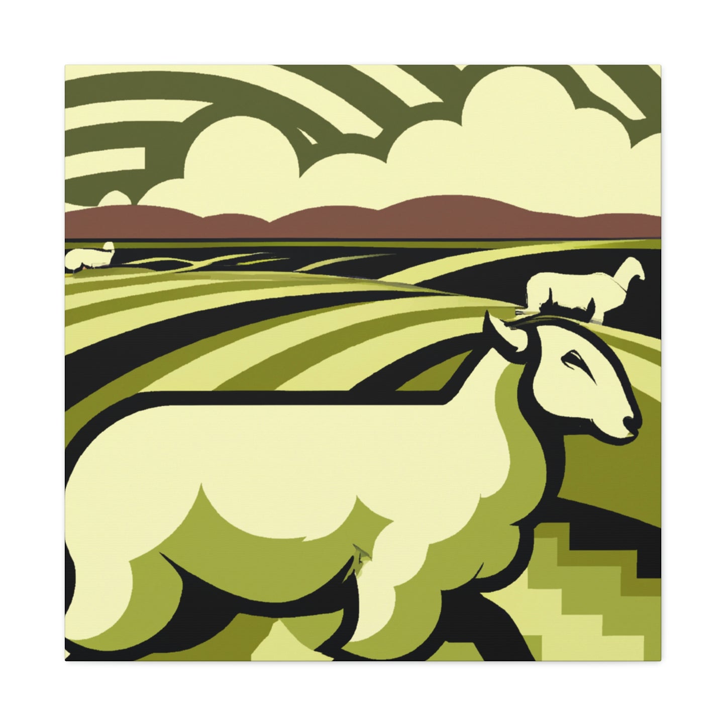 Sheep in Splendor. - Canvas