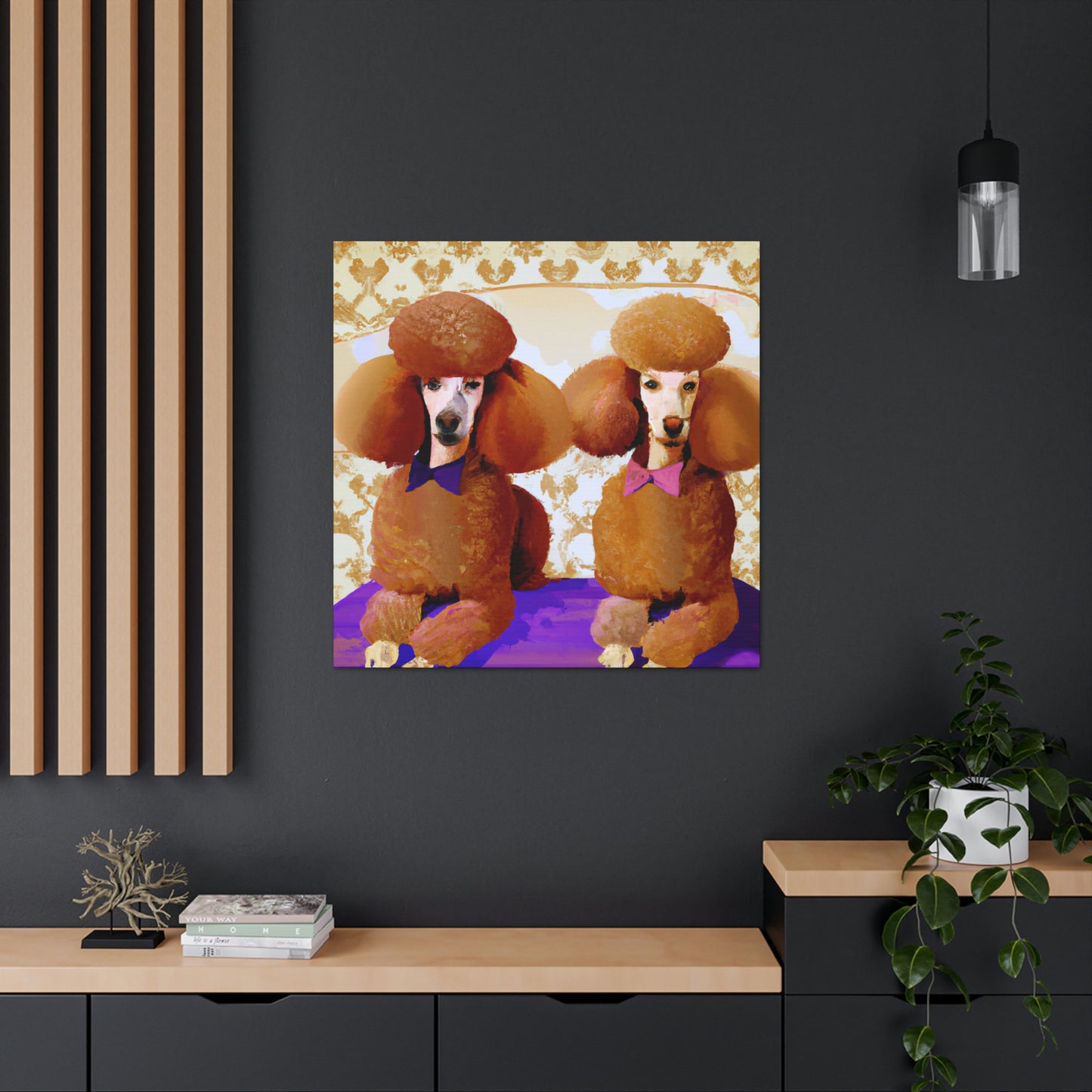 "Poodle in Art Deco" - Canvas