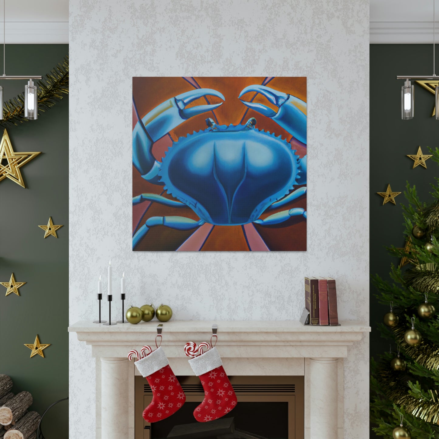 "Crab in Art Deco" - Canvas