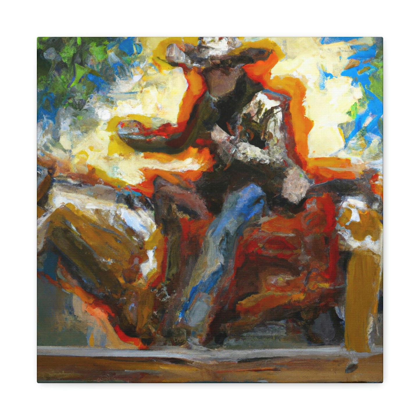 "Cowboy at Resting Point" - Canvas