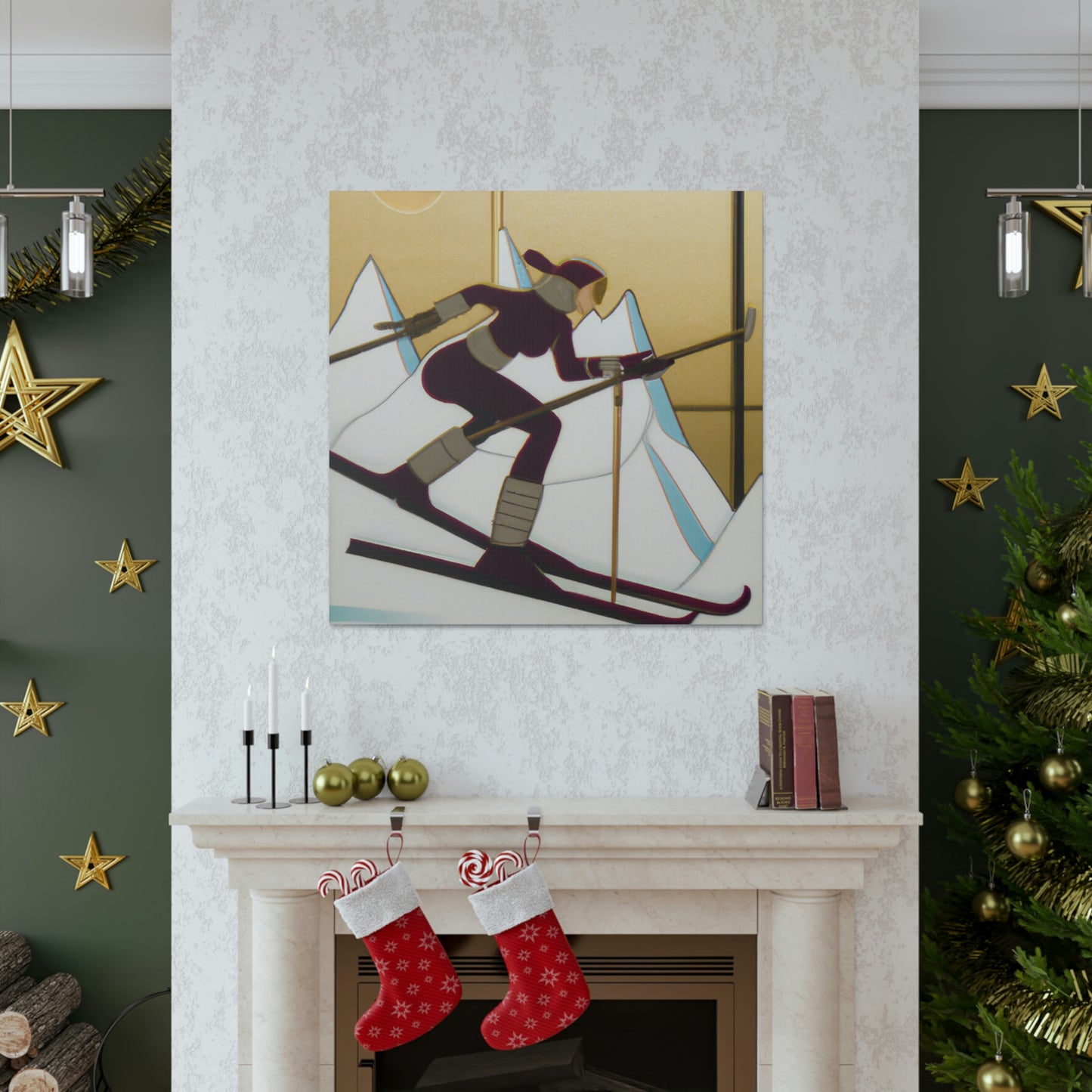 Gleaming Ski Slalom - Canvas