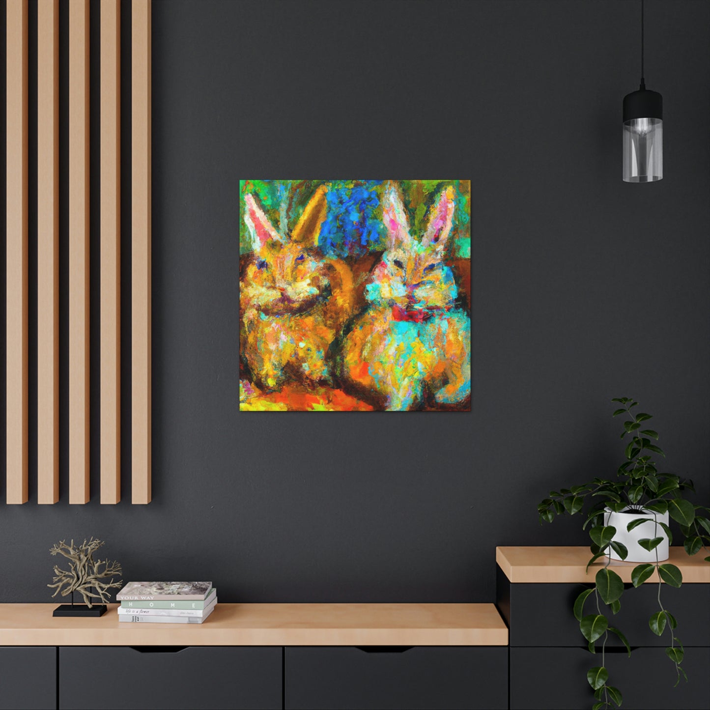 Rabbits in Springtime - Canvas