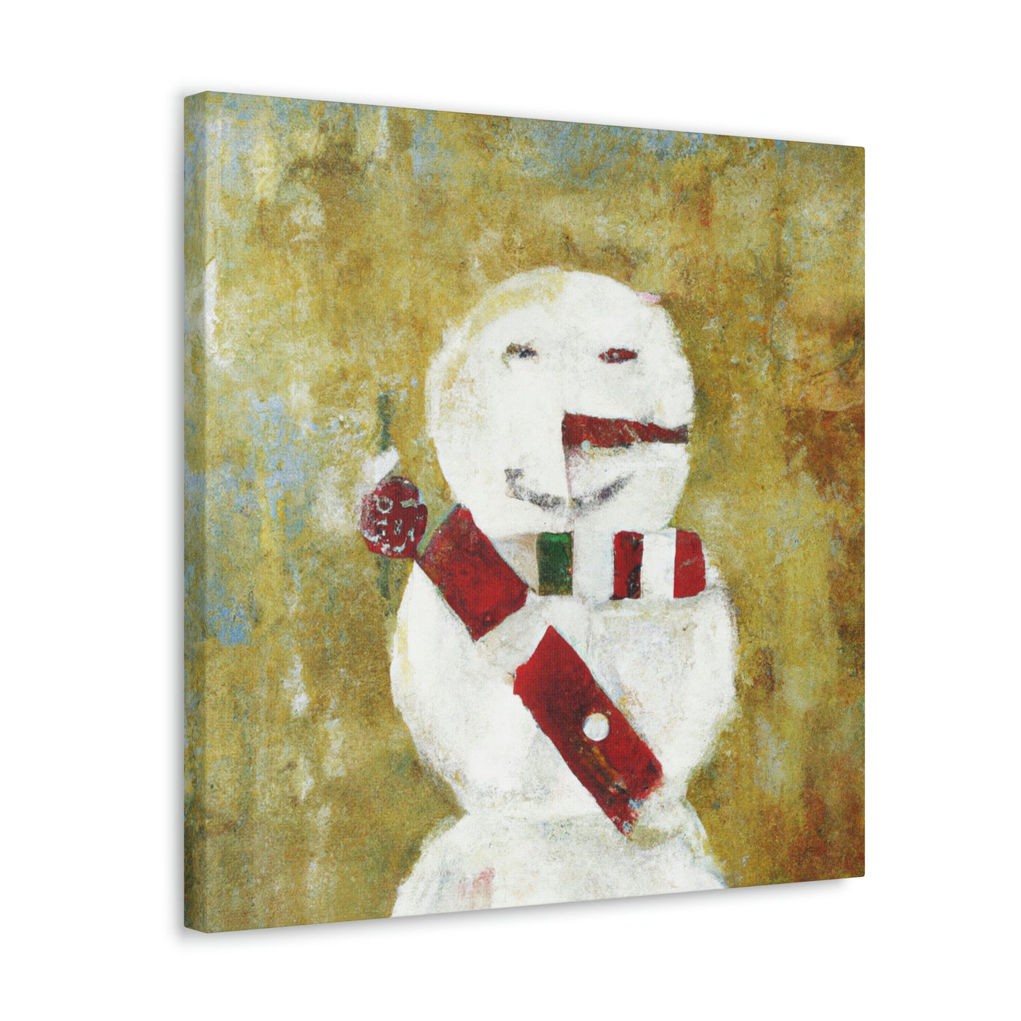 "Snowman in Winter Glow" - Canvas