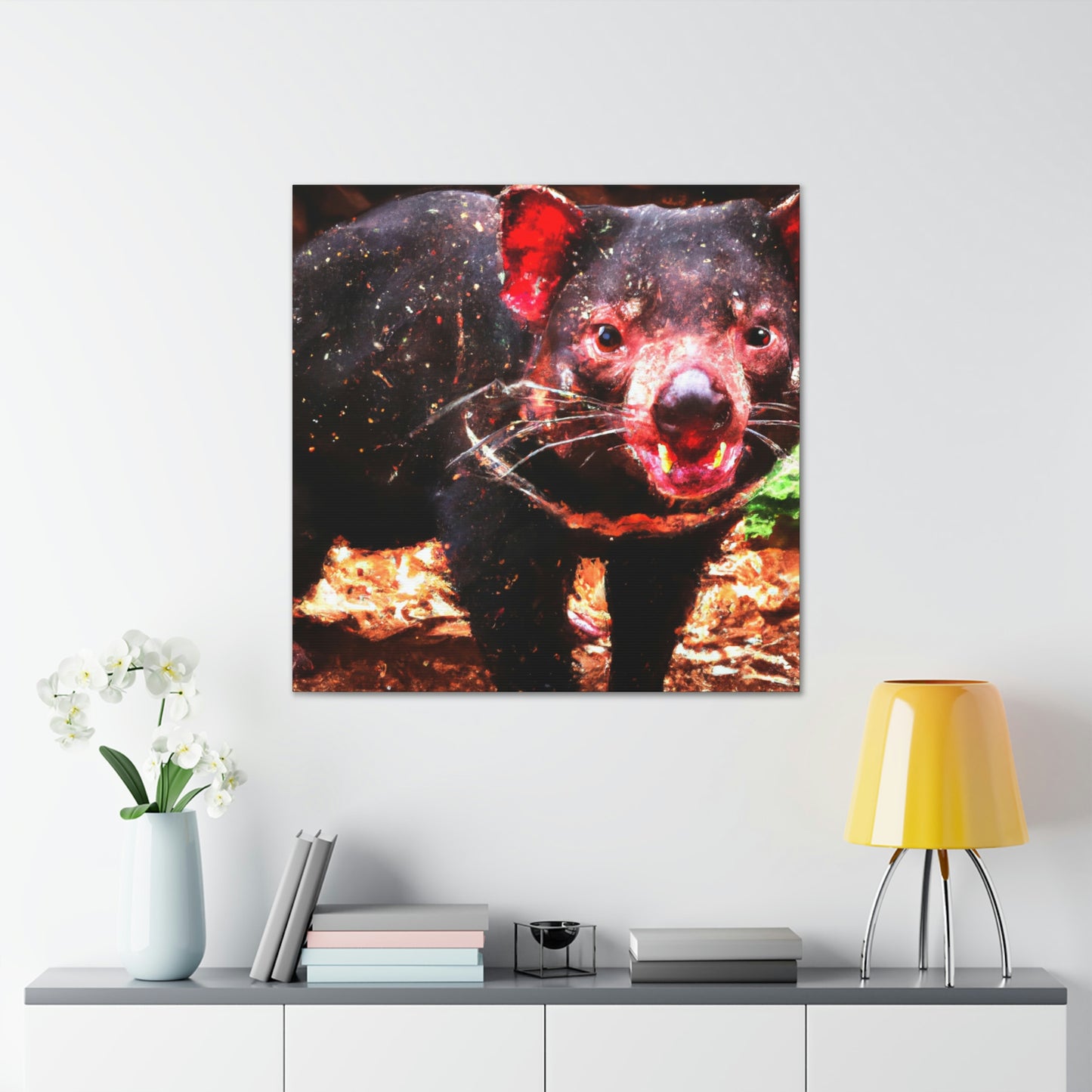 "Tasmanian Devil Pointillism" - Canvas