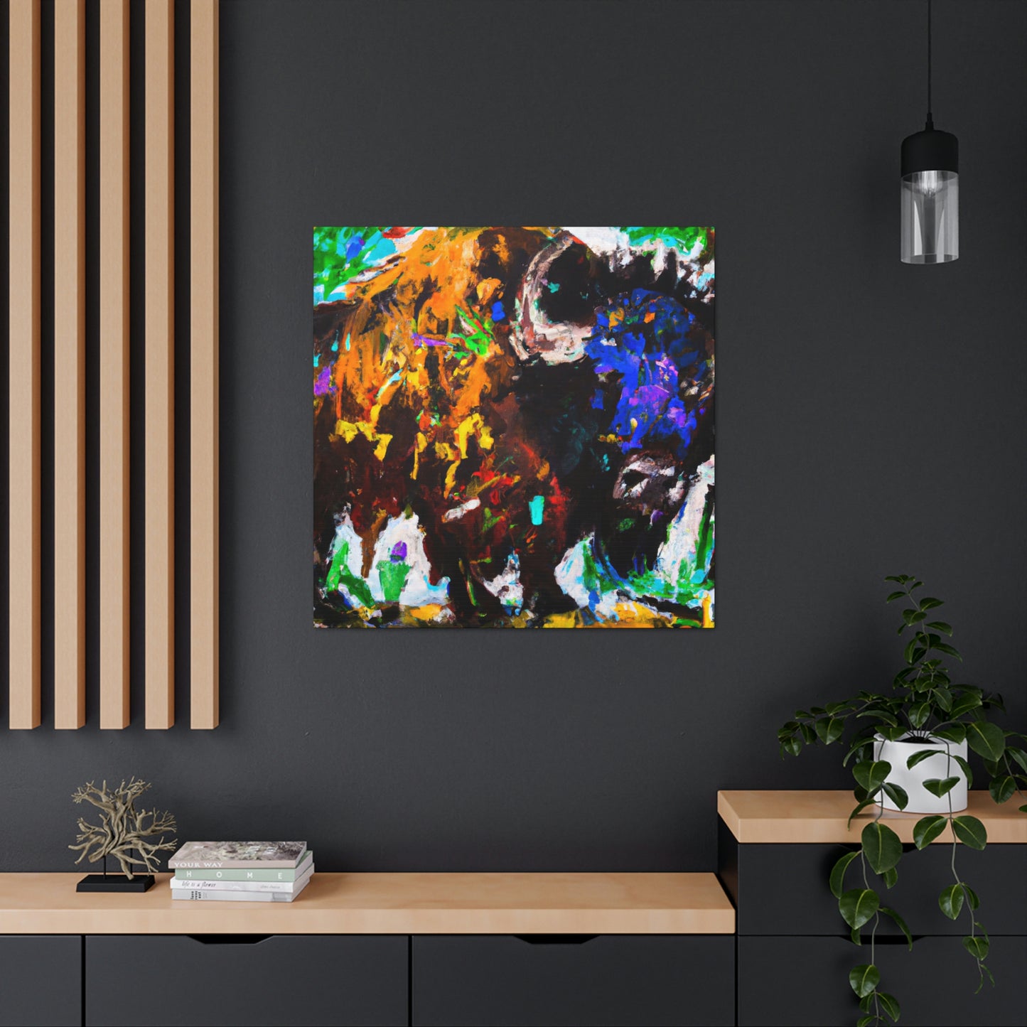 "Majestic Bison Stampede" - Canvas