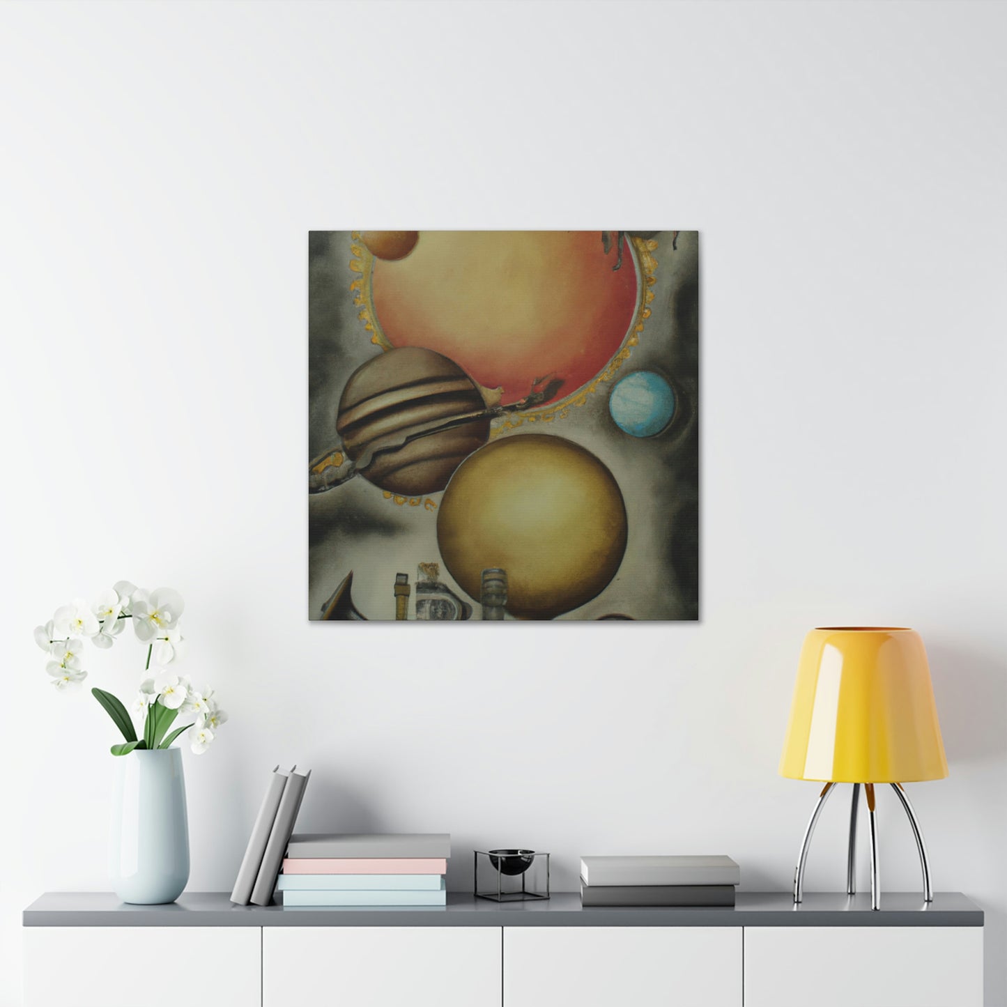 Steampunk Planets Violet - Canvas