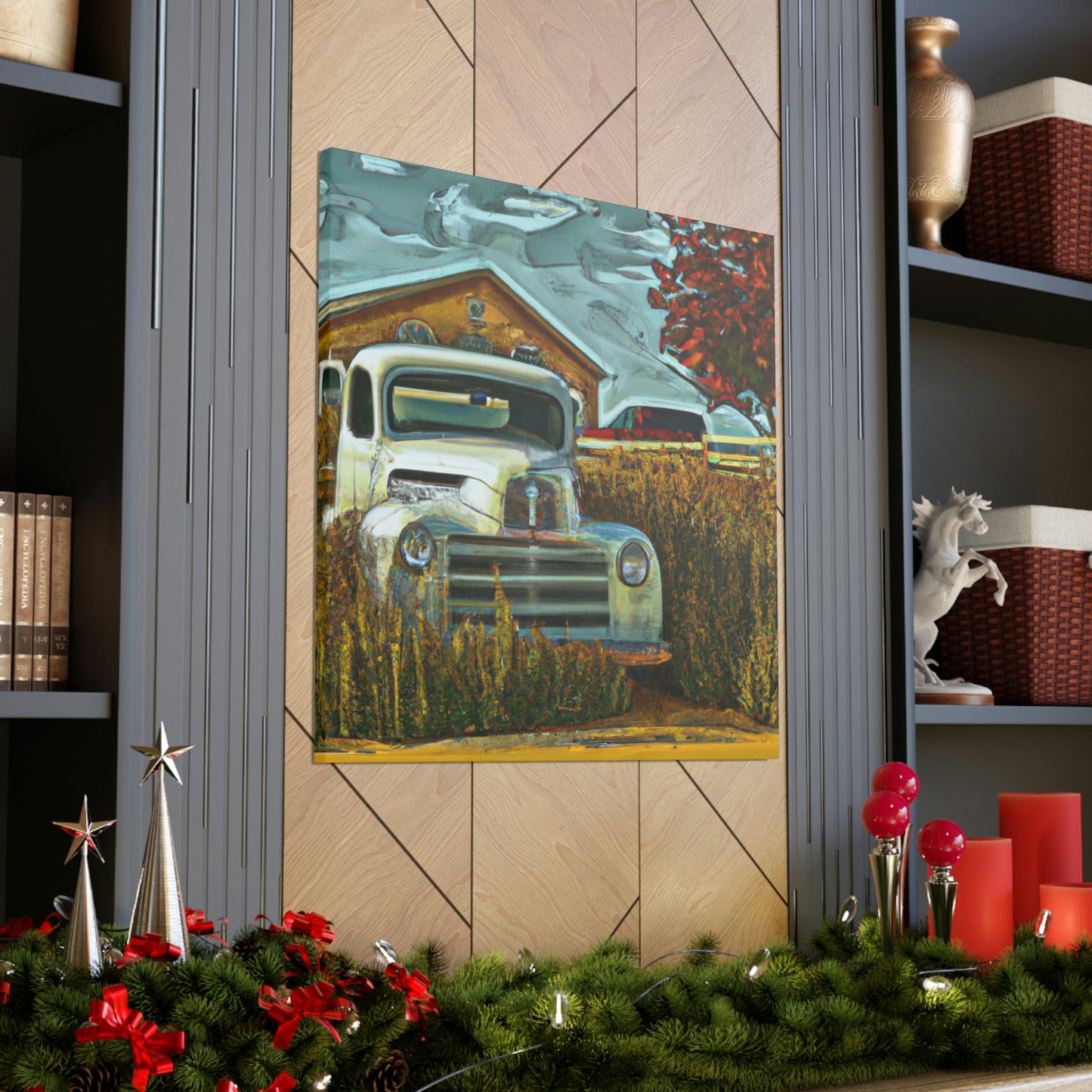 "Rustic Retreat Truckscape" - Canvas