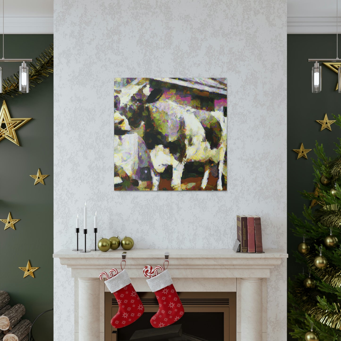 Milking a Countryside Cow - Canvas