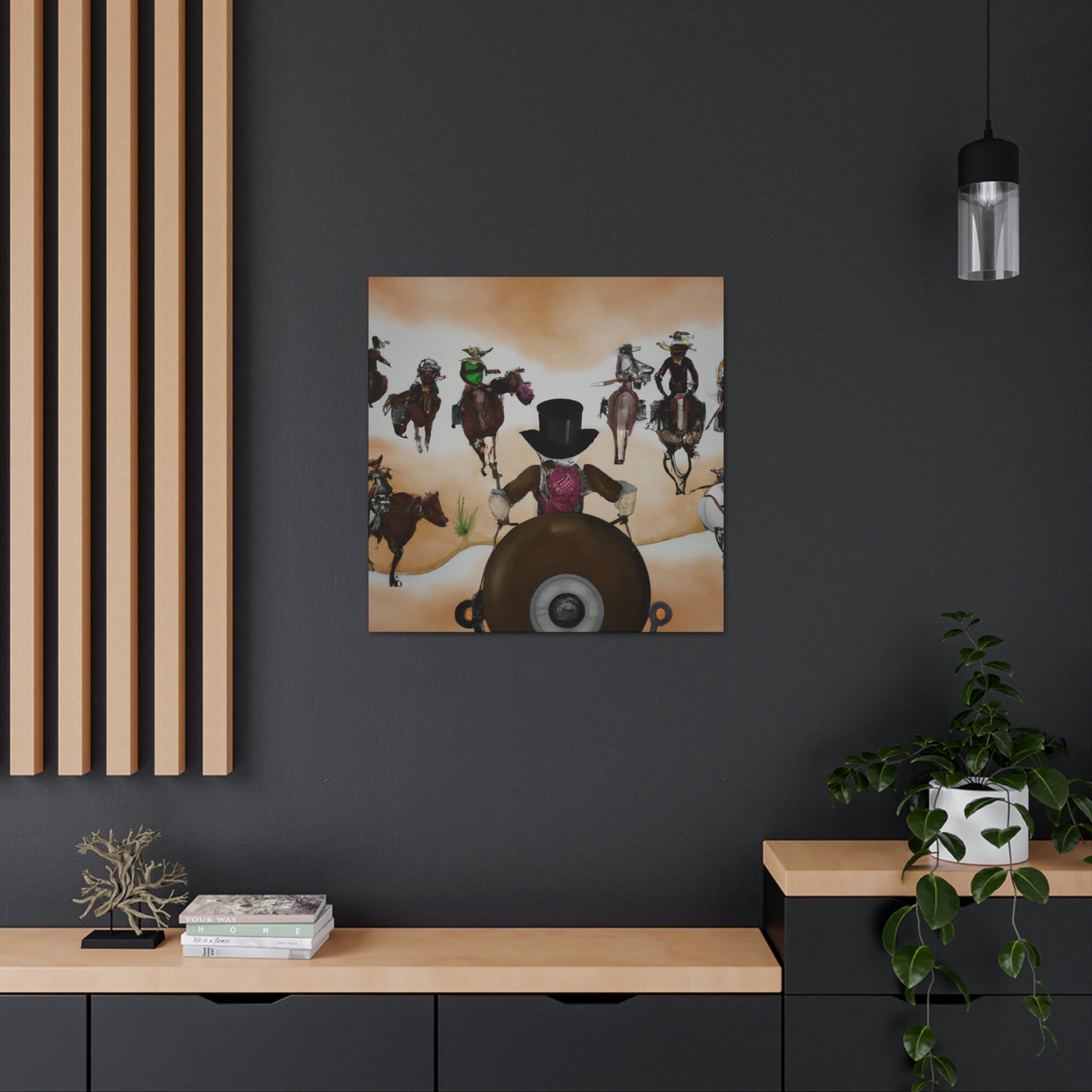 "Cattle Herding Steampunk" - Canvas