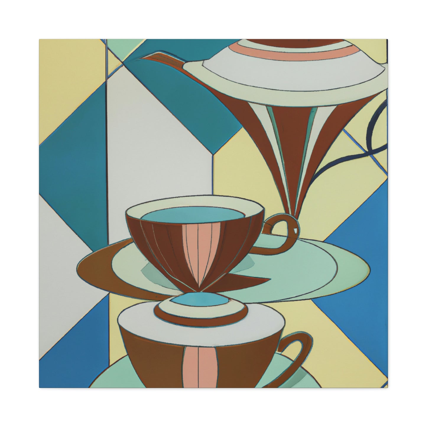 "Brewing Art Deco Tea" - Canvas