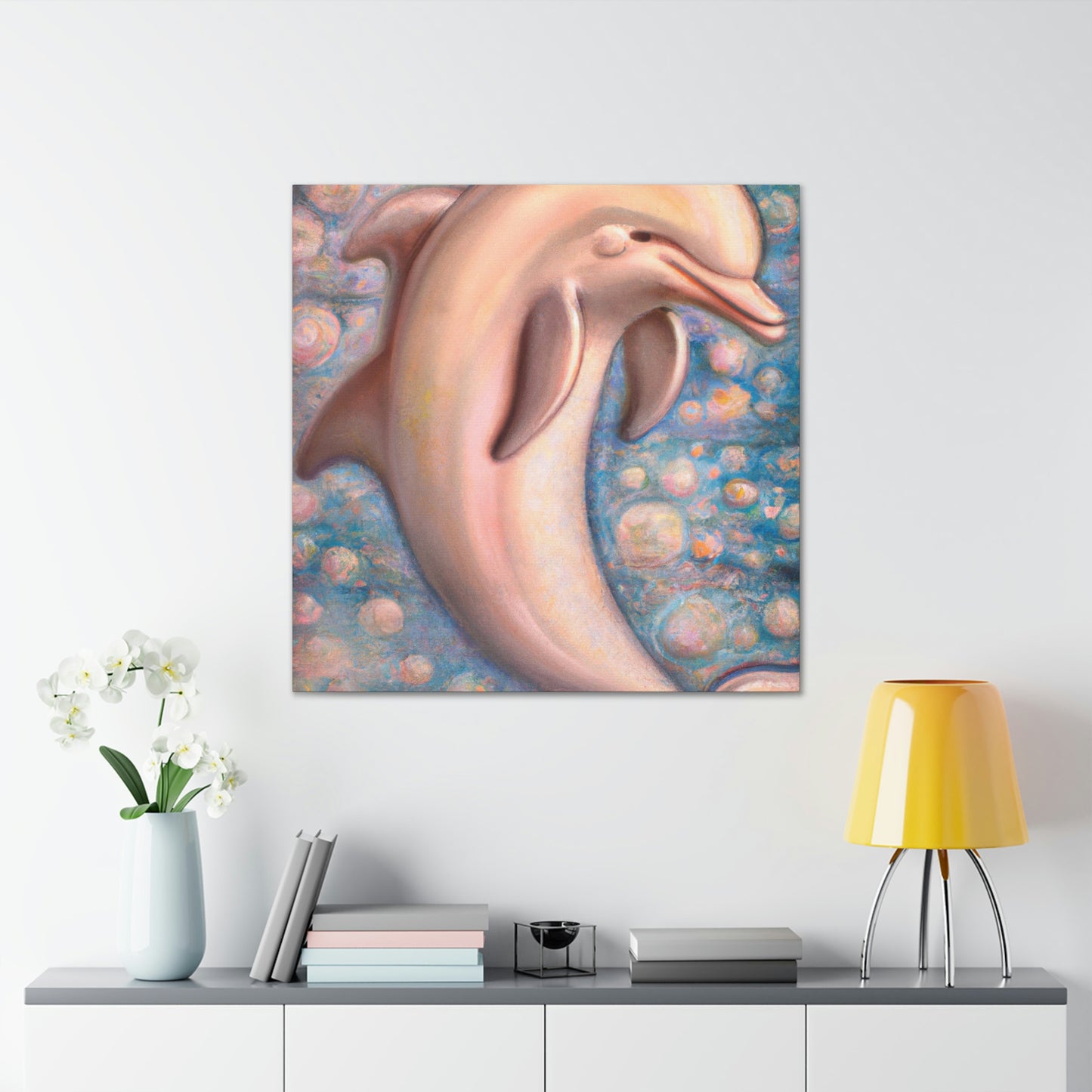 "Dolphin Dance Deco" - Canvas