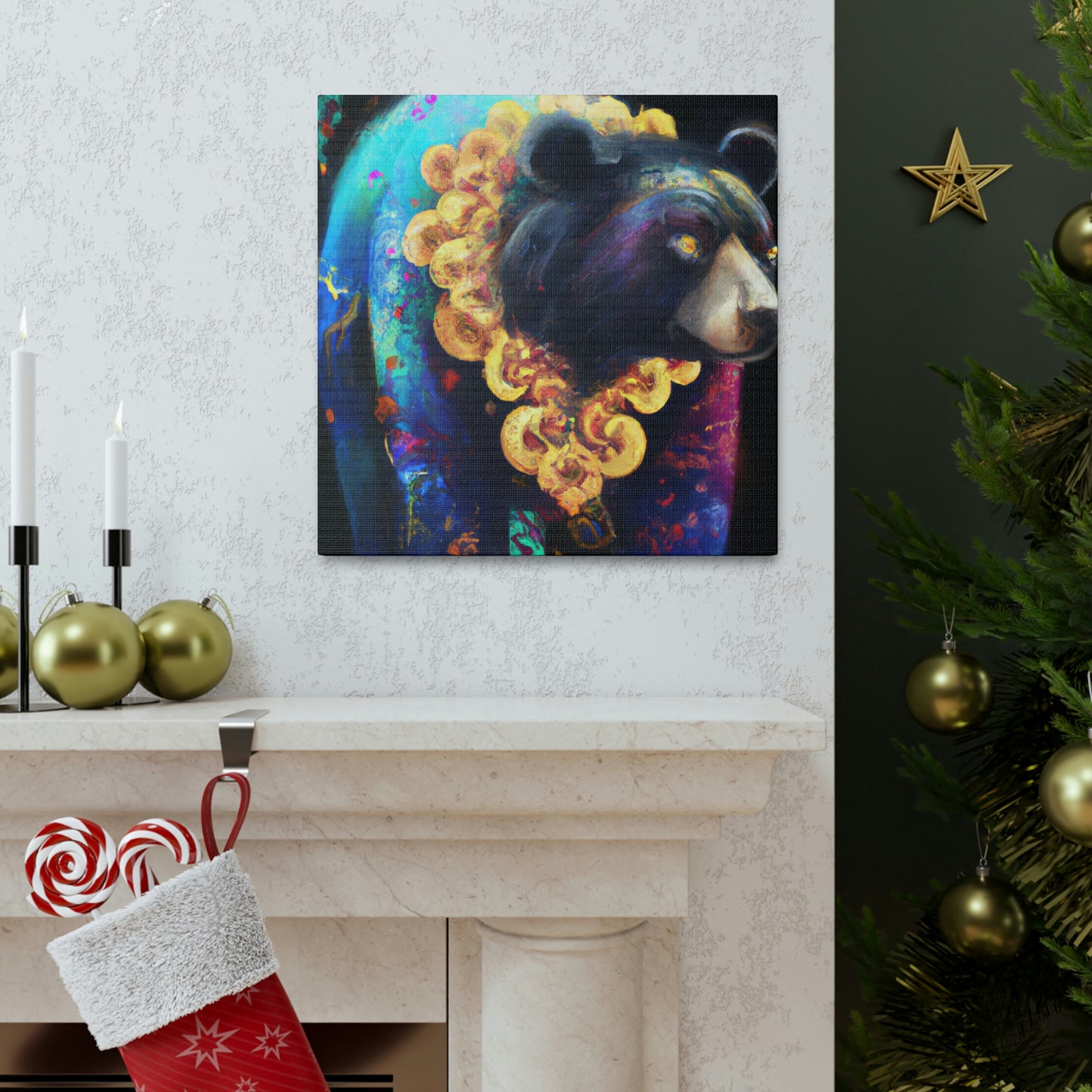 Asiatic Black Bear Gleaming - Canvas