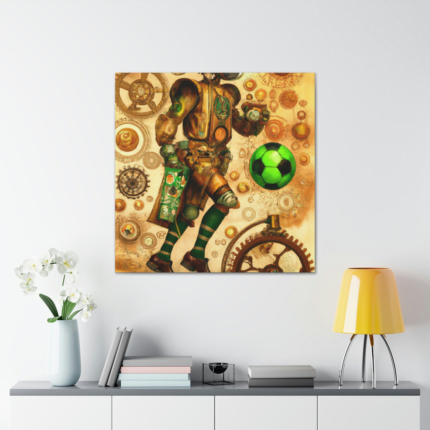 Soccer in Steampunk Age - Canvas