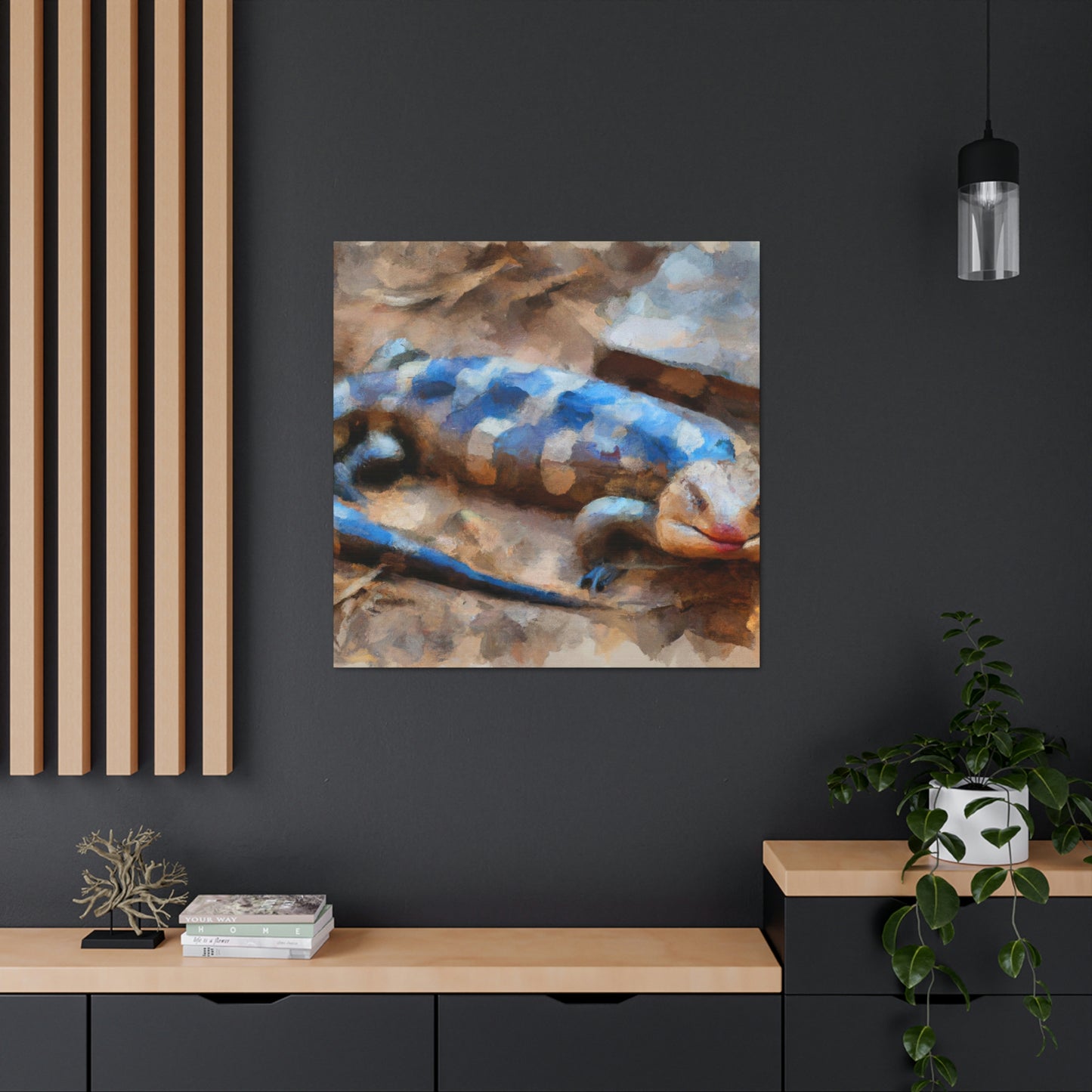 "Blue-Tongued Skink Dreaming" - Canvas