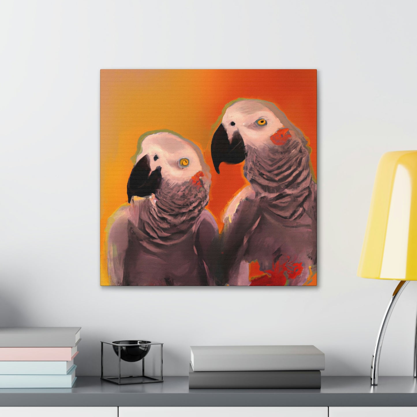 "African Greys Abound" - Canvas