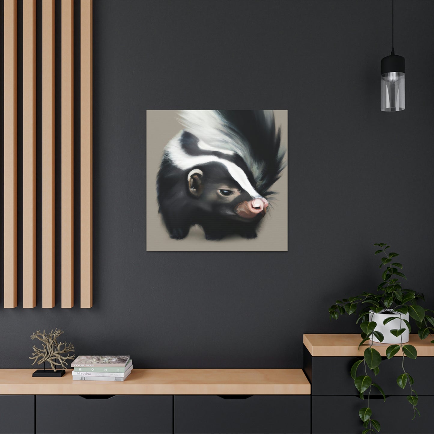 Skunks at Dusk. - Canvas