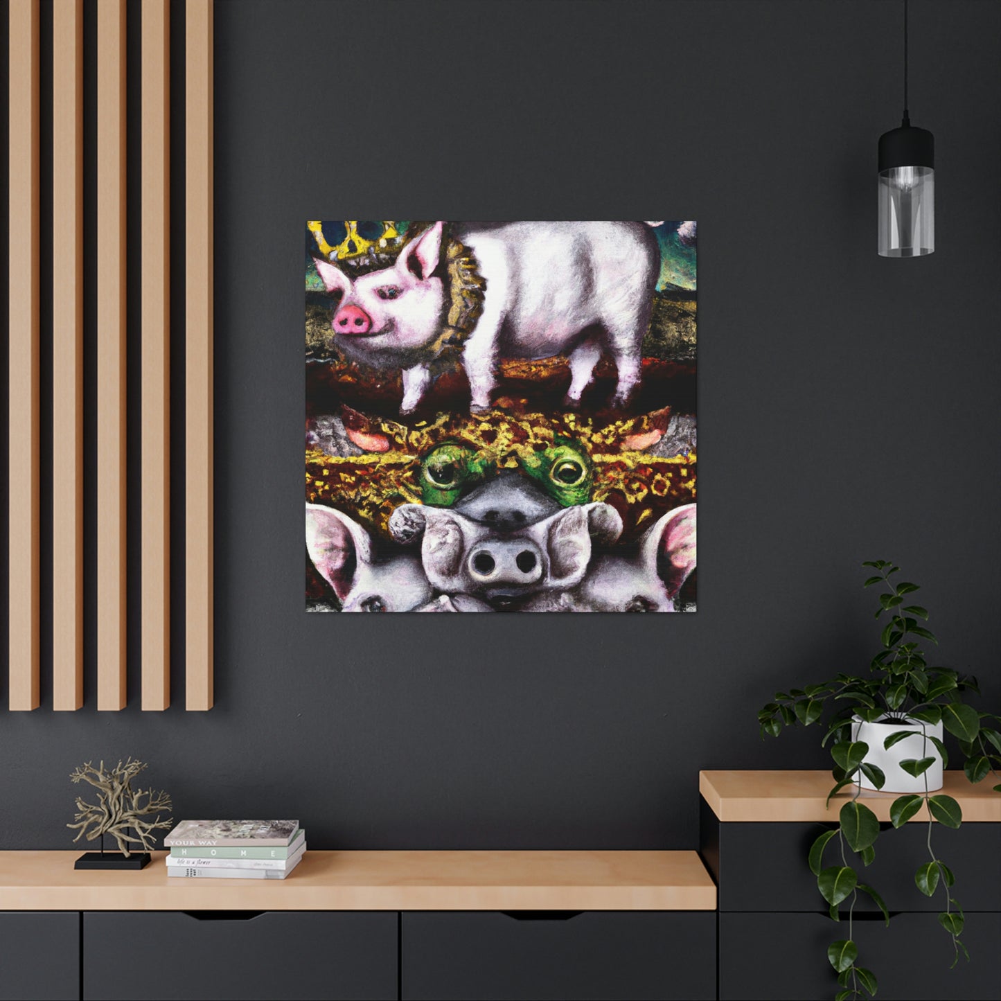 "Pigs in Baroque Style" - Canvas