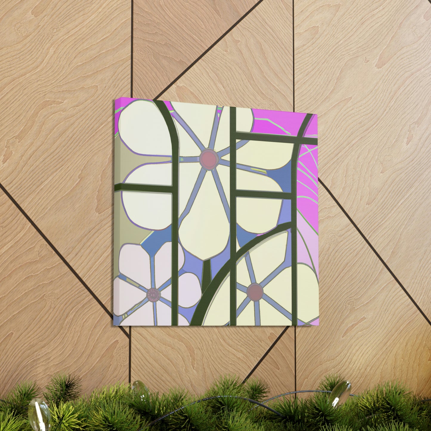 "Eye-Catching Deco Dogwood" - Canvas