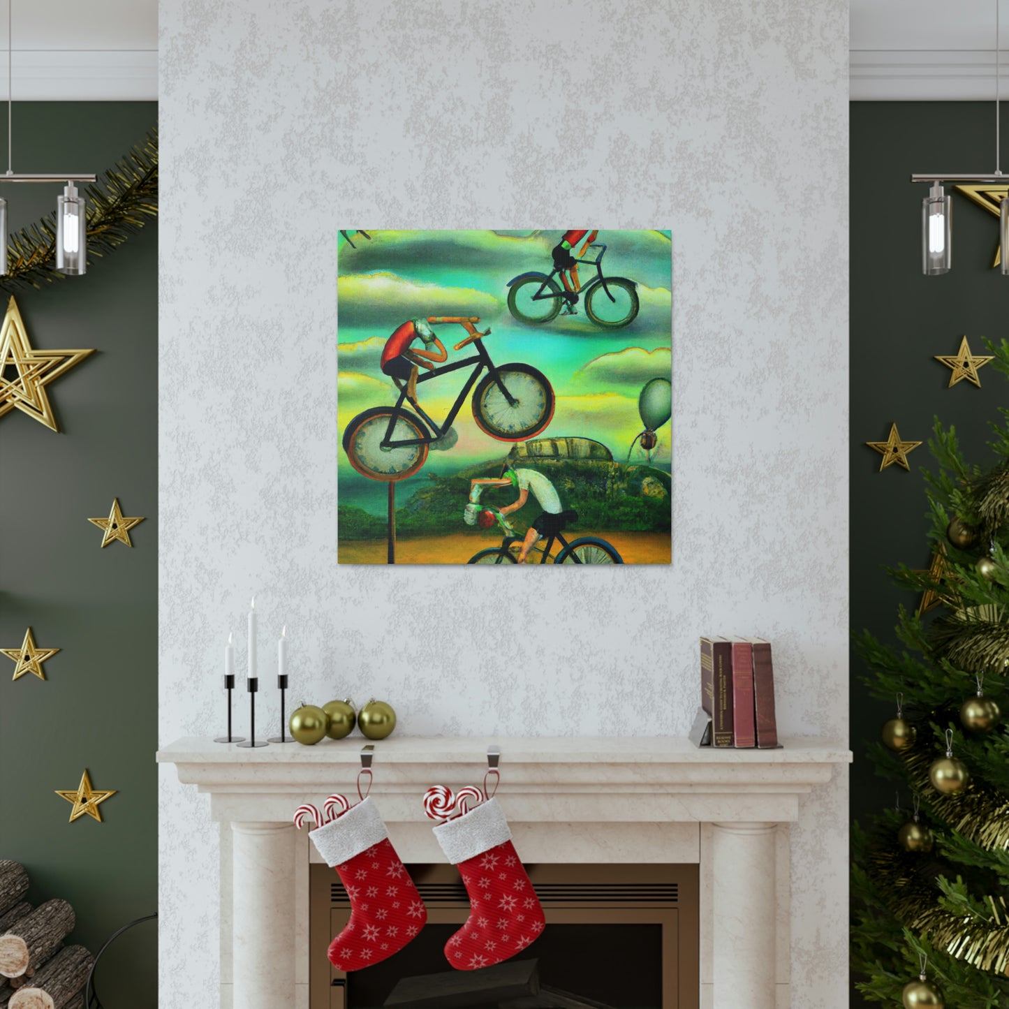 "Wheeled Dreamscape Biking" - Canvas