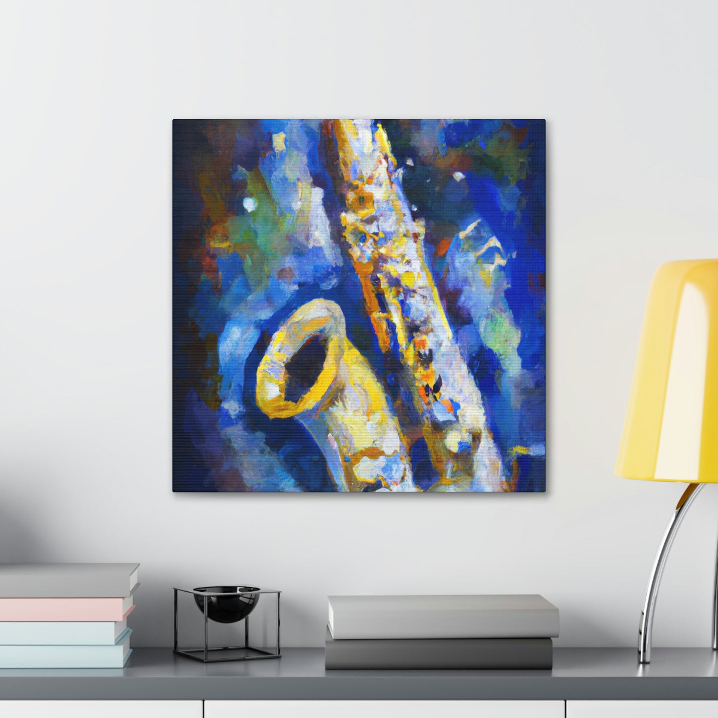 "Sax on Blue Canvas" - Canvas