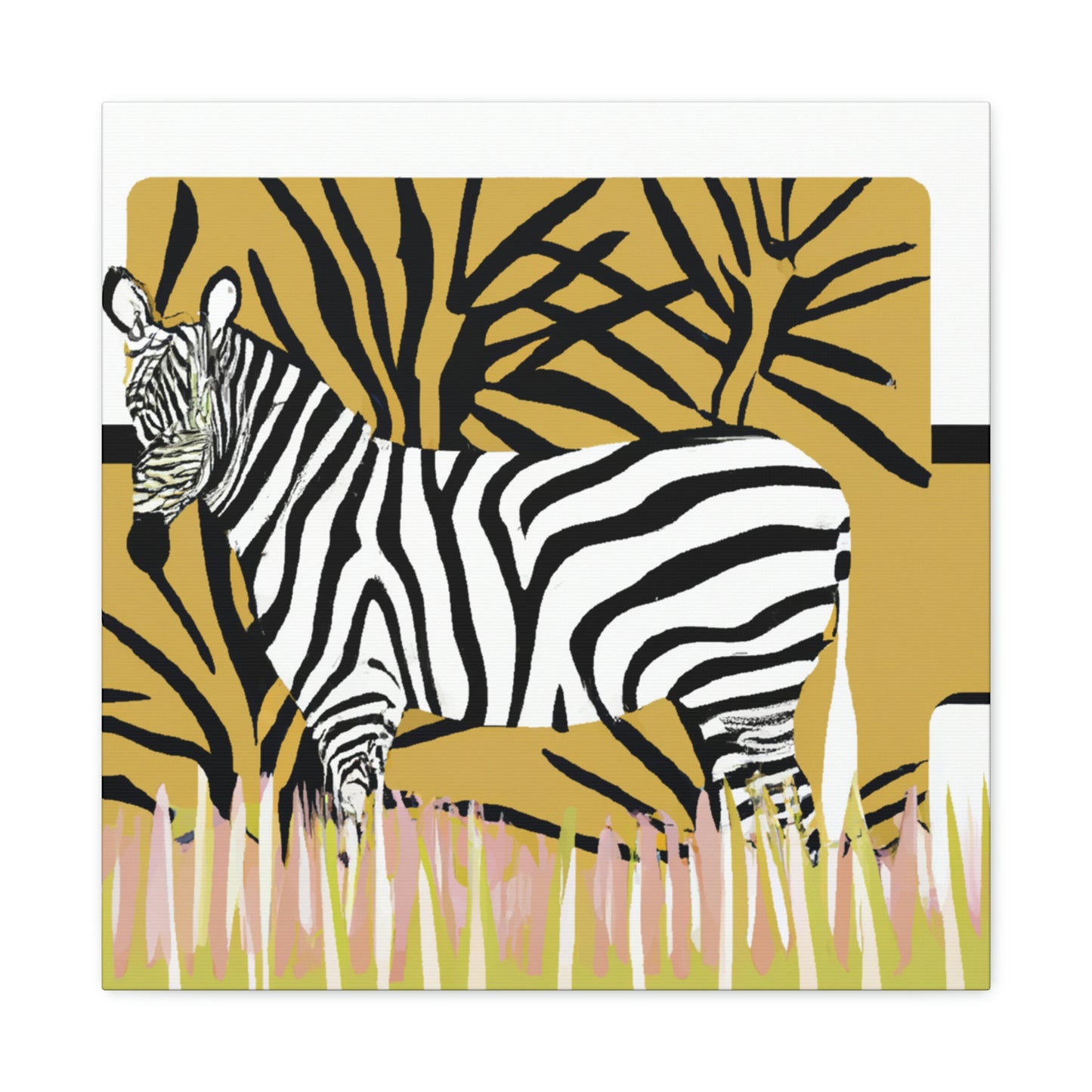 "Gilded Zebra Splendor" - Canvas