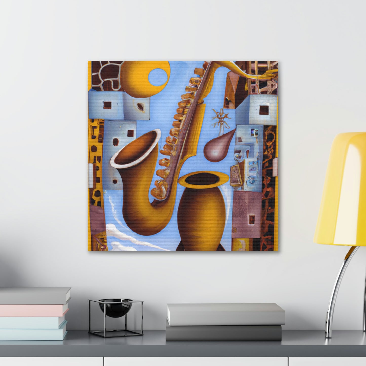 Saxophone in Spirals - Canvas