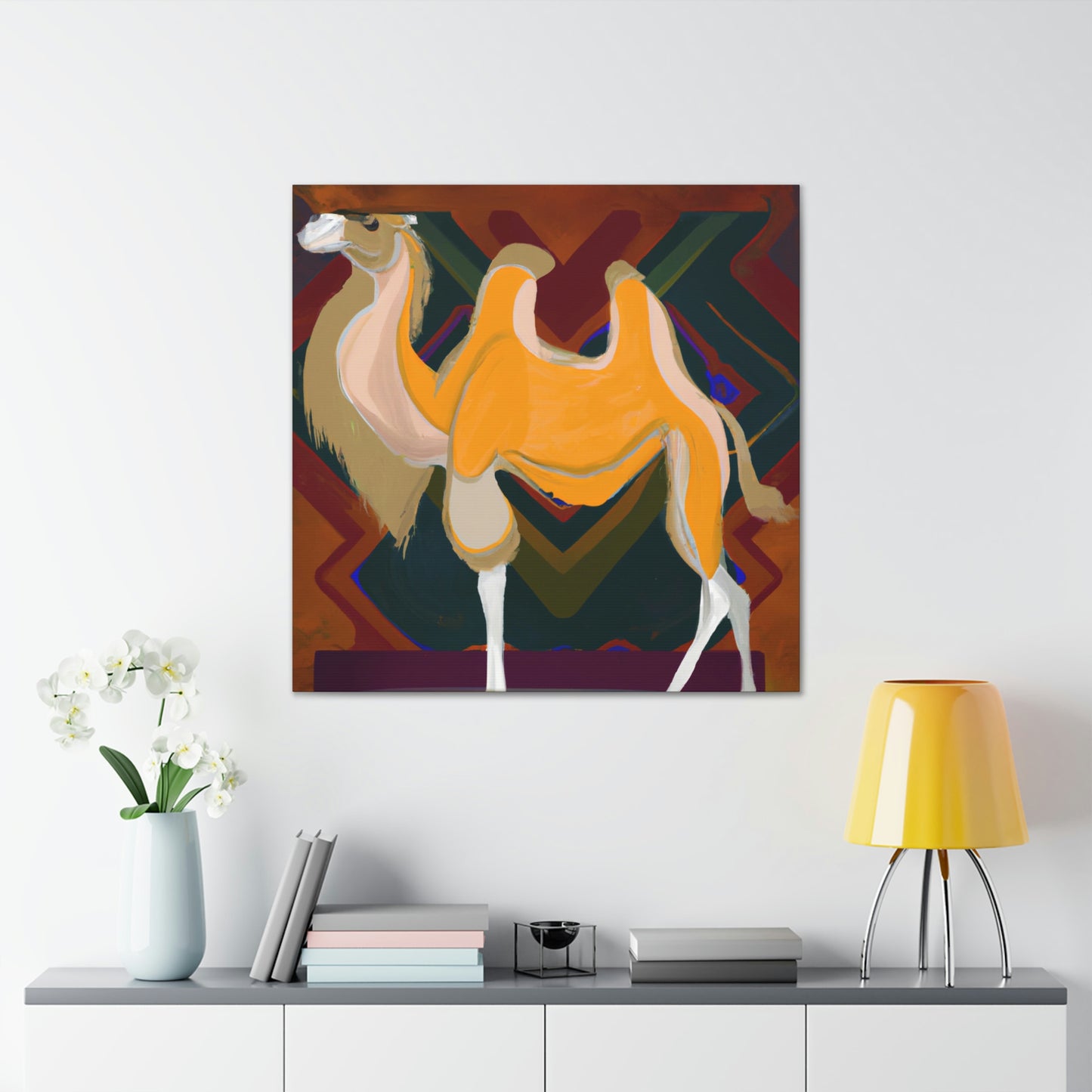 "Camel Oasis Reflection" - Canvas